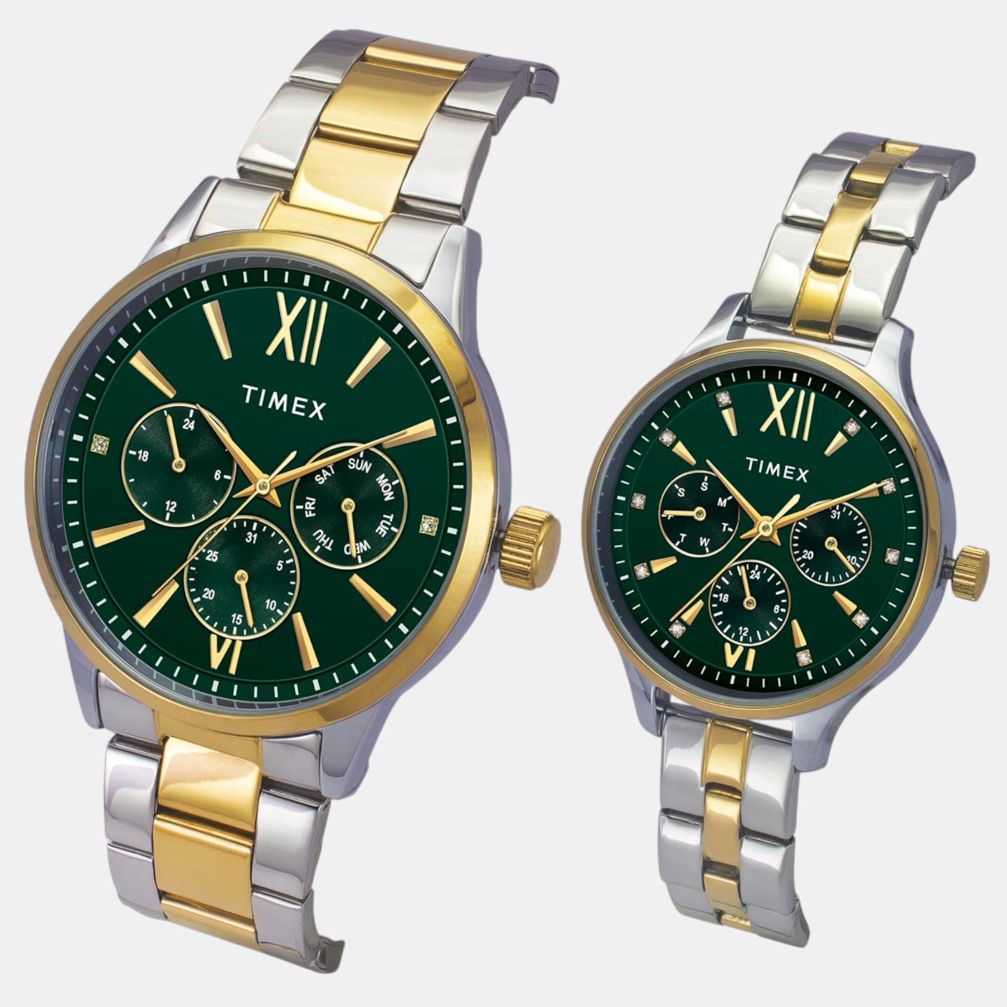 Timex Fashion Couple Quartz Teal Dial Multi-Function Stainless Steel Watch TW00PR315 - view 2