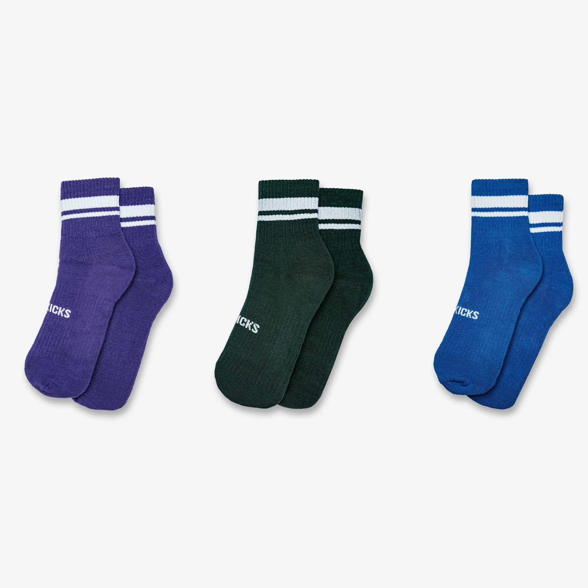 Superkicks | CREW SOCKS { PURPLE/GREEN/BLUE