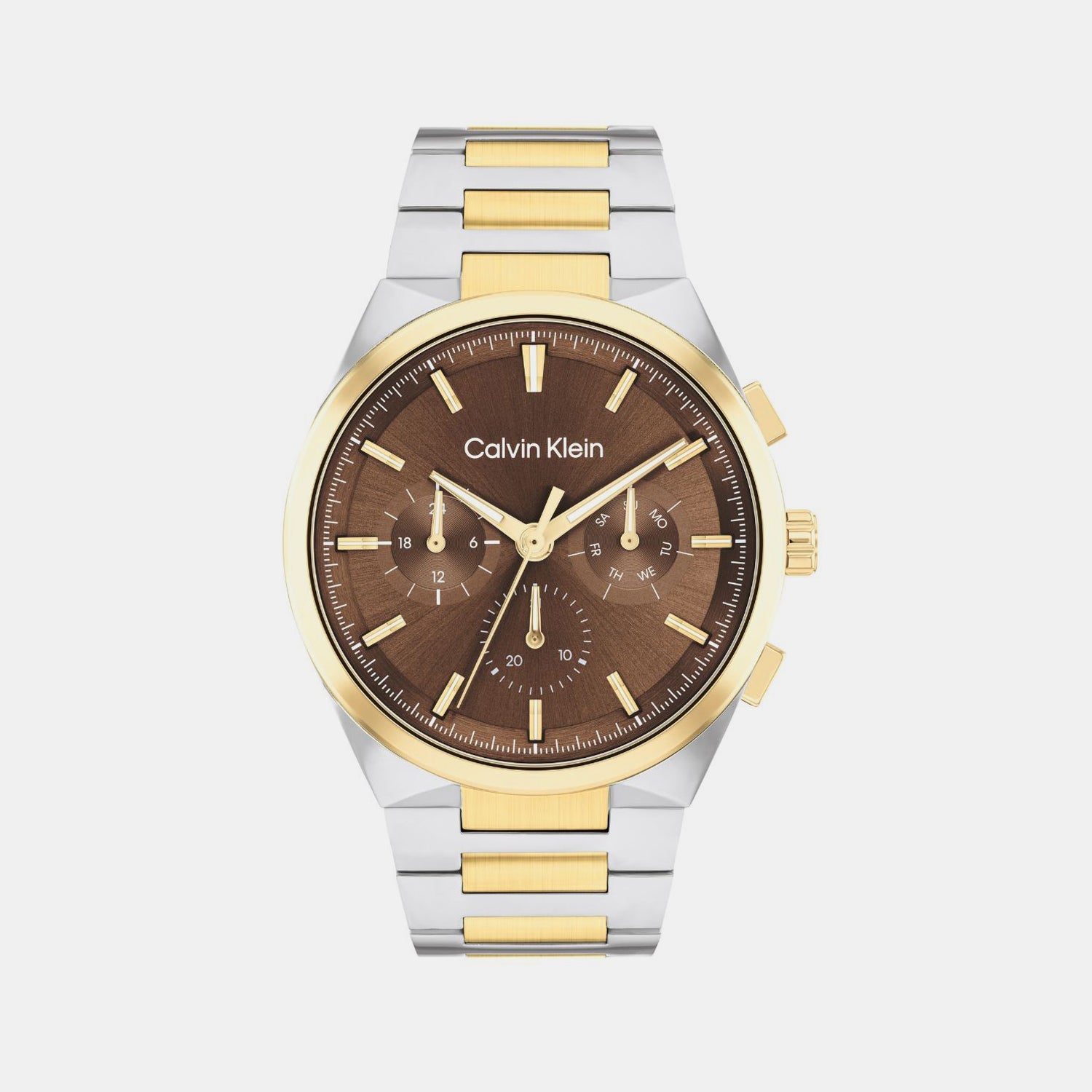 Calvin Klein Distinguish Men Quartz Dark Brown Dial Multi-Function Stainless Steel Watch 25200442