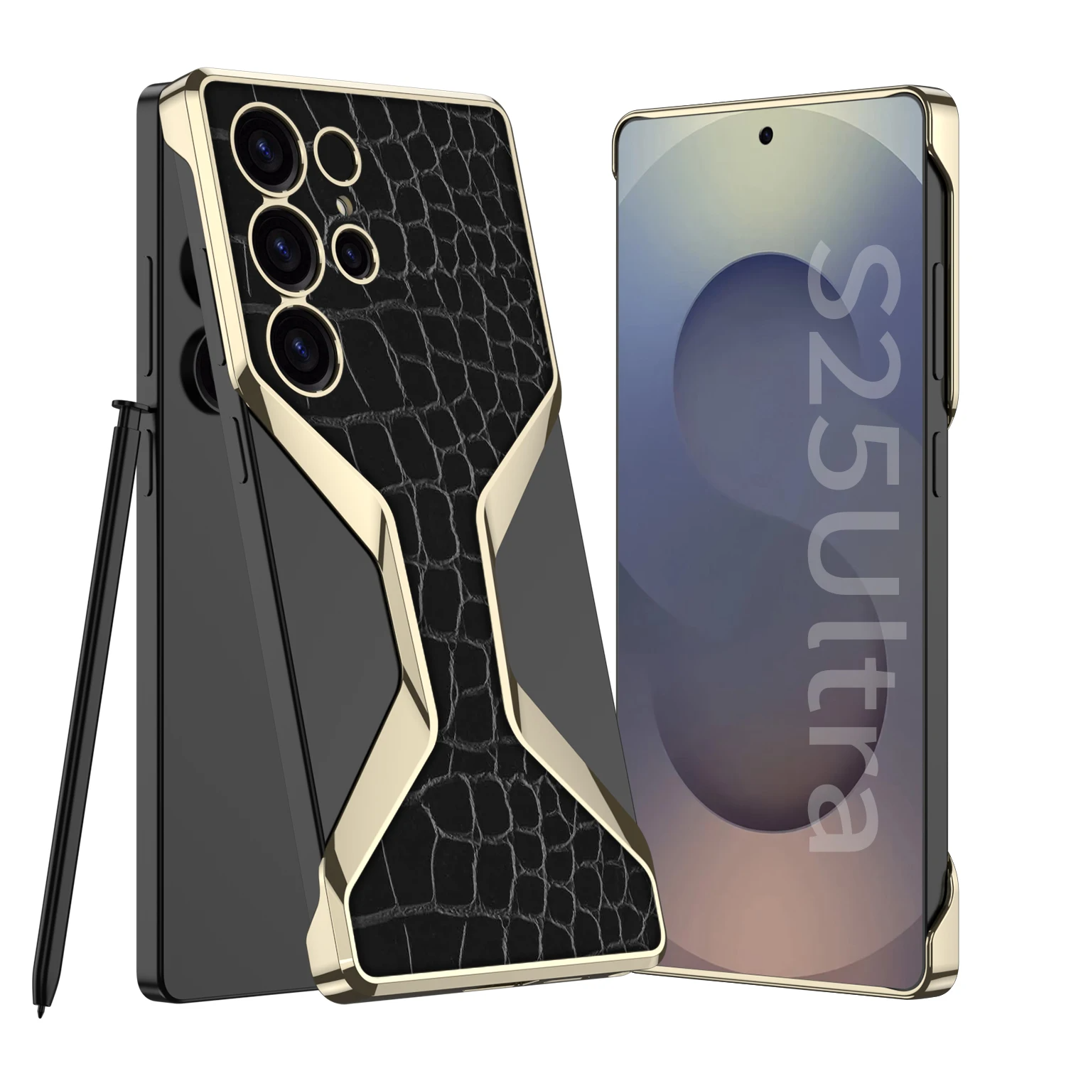 Million Cases Galaxy S25 Ultra Electroplated Alligator Pattern PU Leather Case