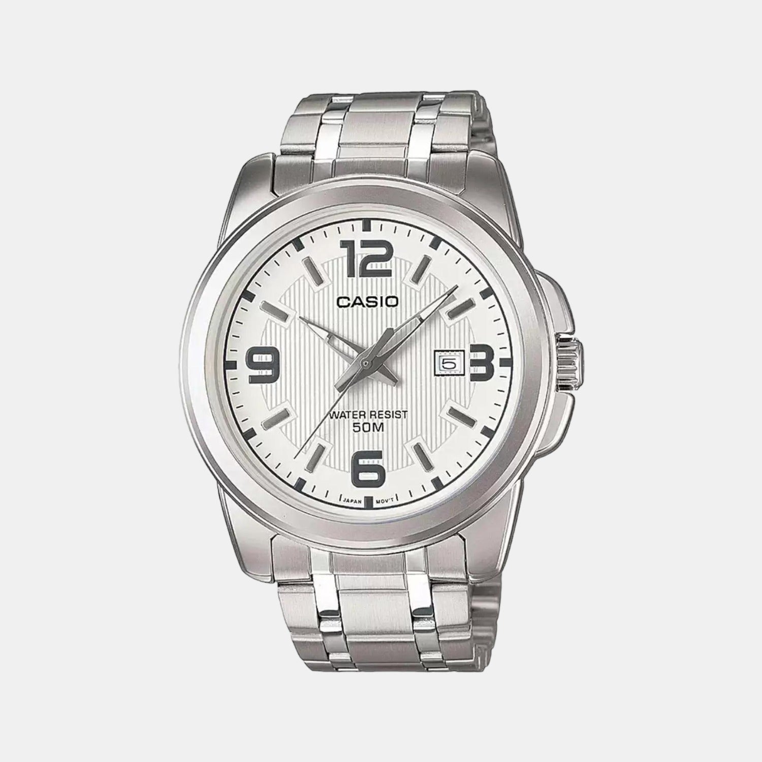 Casio Enticer Men Quartz White Dial Analog Stainless Steel Watch A552