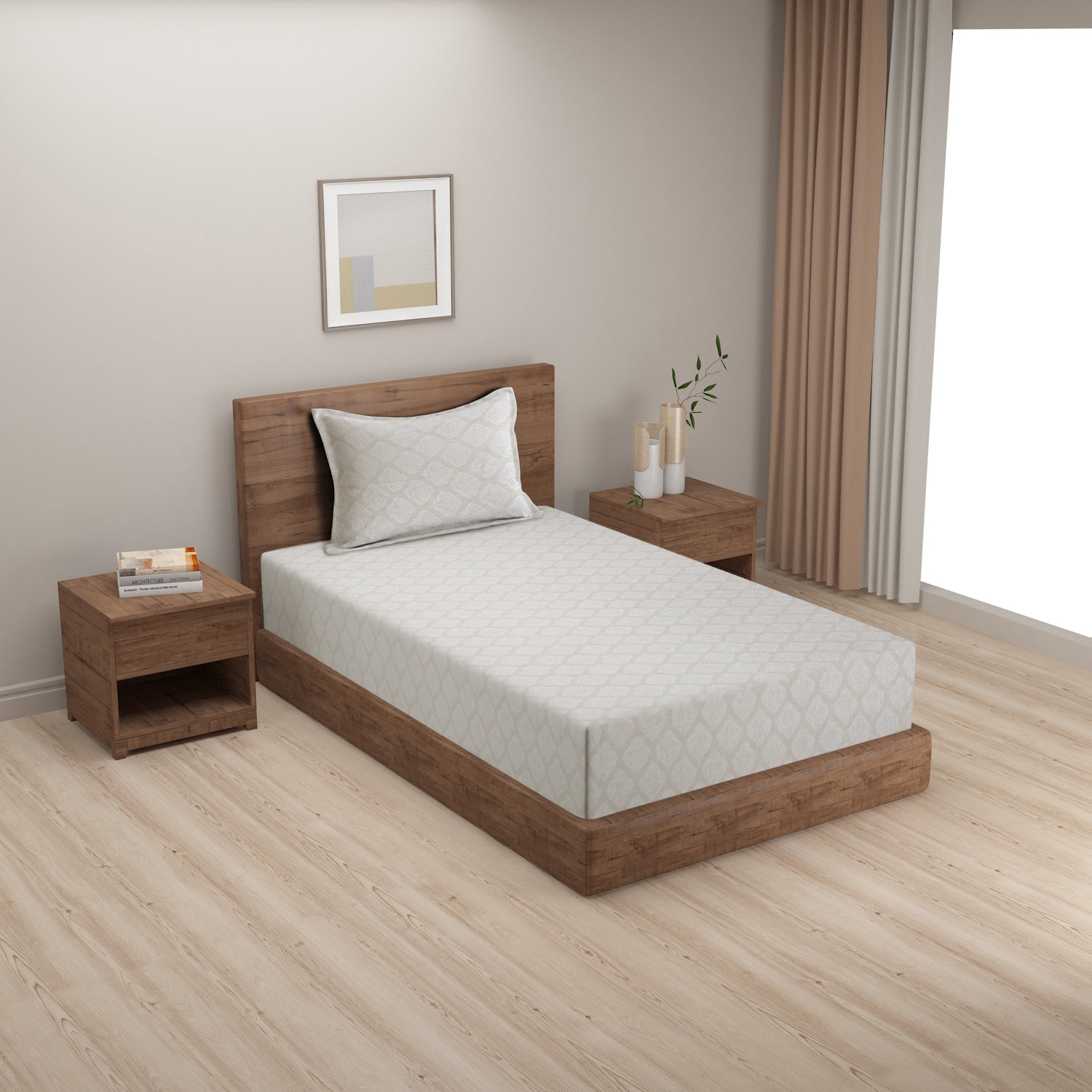 Swayam India Swayam Zinnia Fitted Bed Sheet - 25048 - view 3
