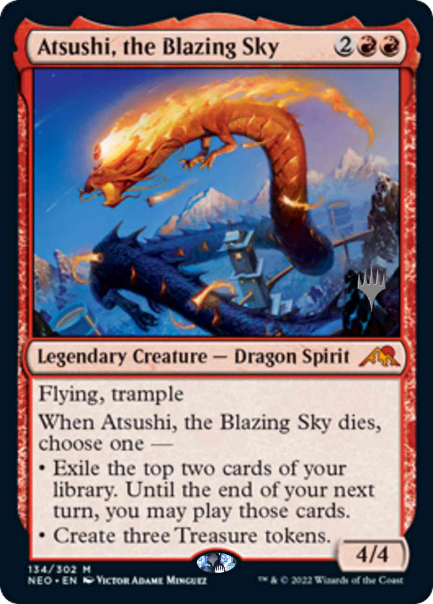 Atsushi the blazing – Magic Atsushi, the Blazing Sky [Promo Pack] [134p] [Kamigawa: Neon Dynasty: Promos] [Non-Foil]