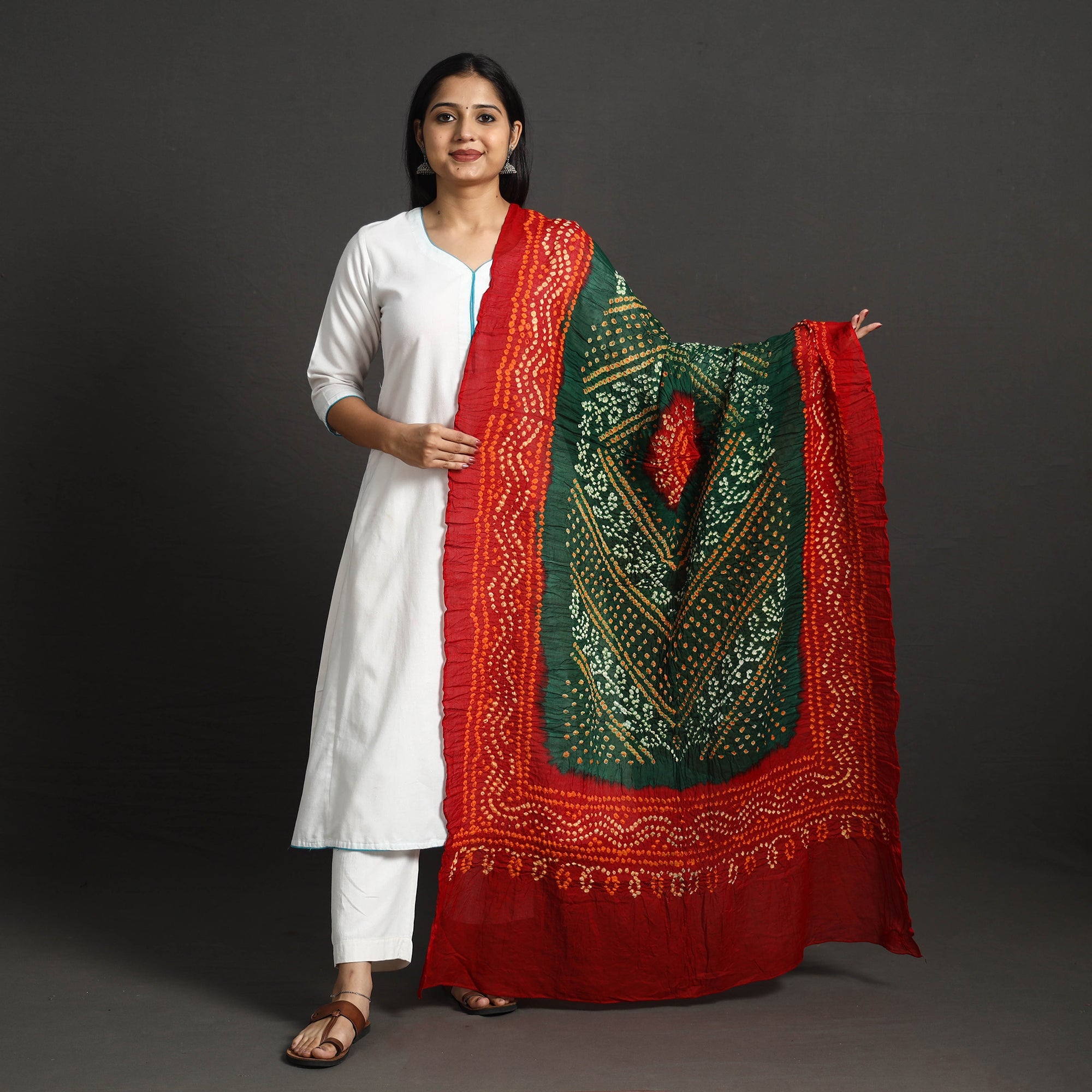 KACHCHH JI CHHAAP Kutch Tie-Dye Cotton Bandhani Dupatta 36