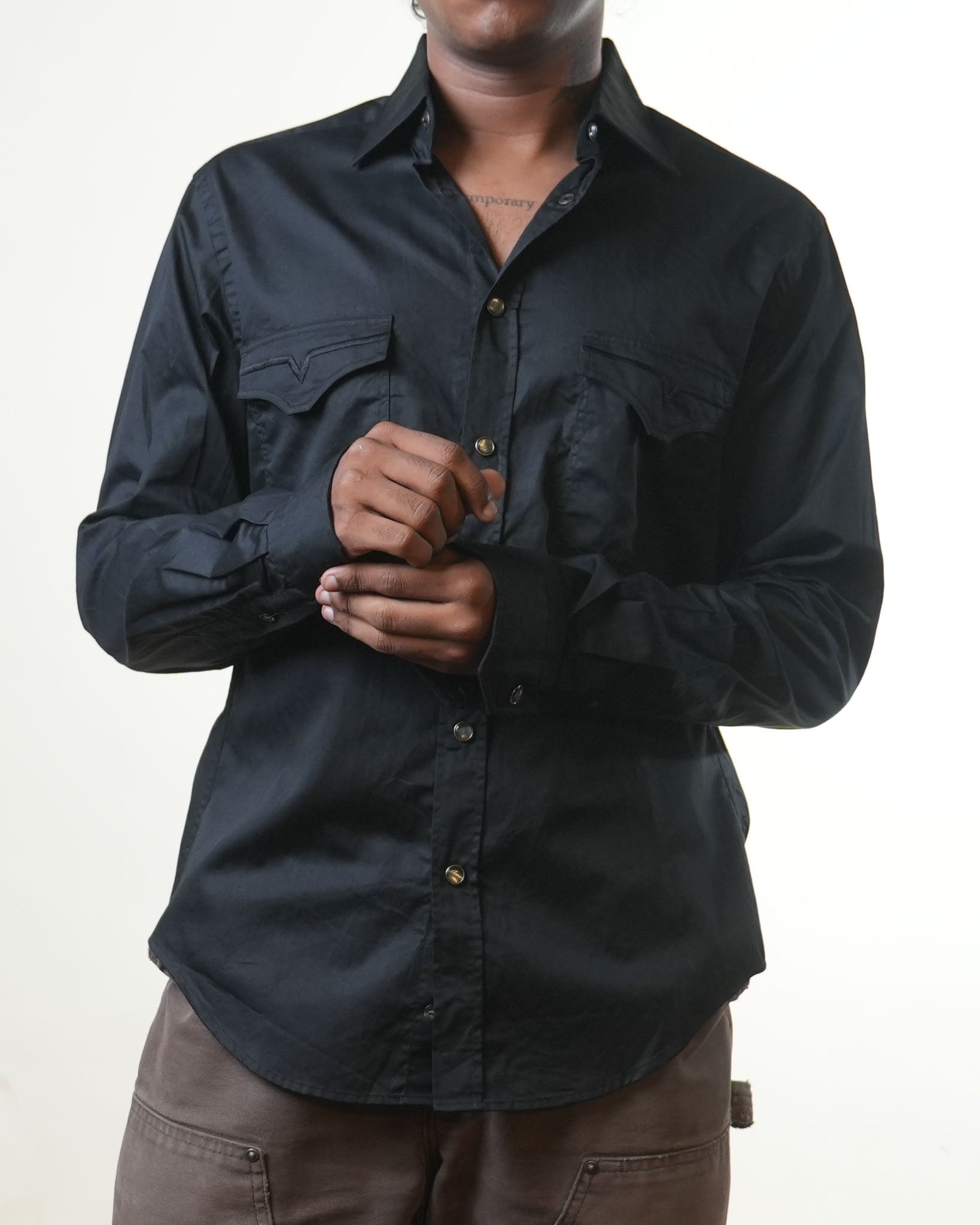 Versace Black Slim Fit Full Sleeve Shirt
