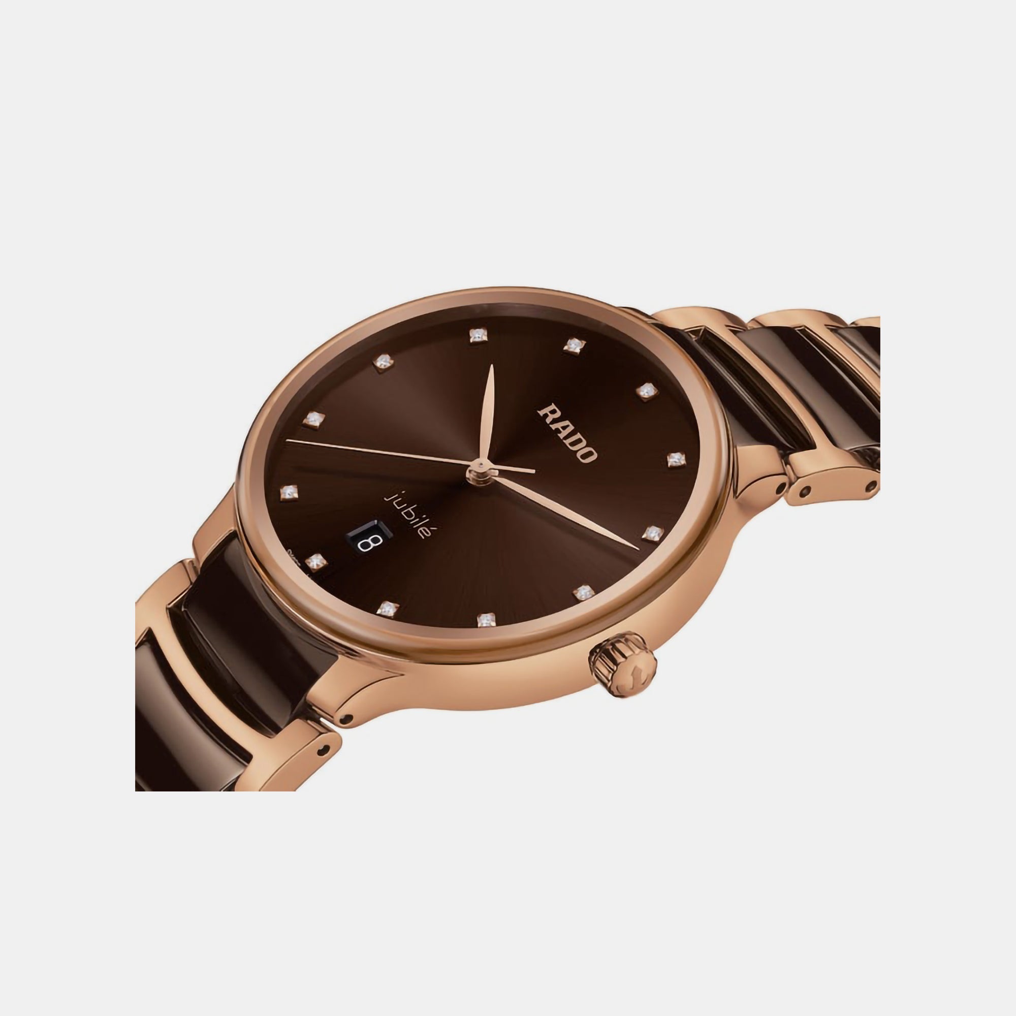 Rado Centrix Unisex Quartz Brown Dial Analog Ceramic Watch R30023732 - view 2