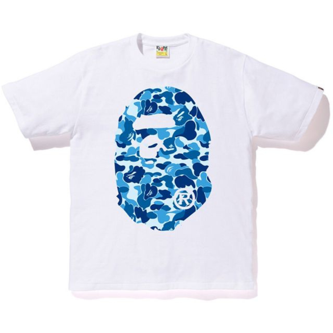 White blue tee – My Store Bape Ape Head White/blue Tee