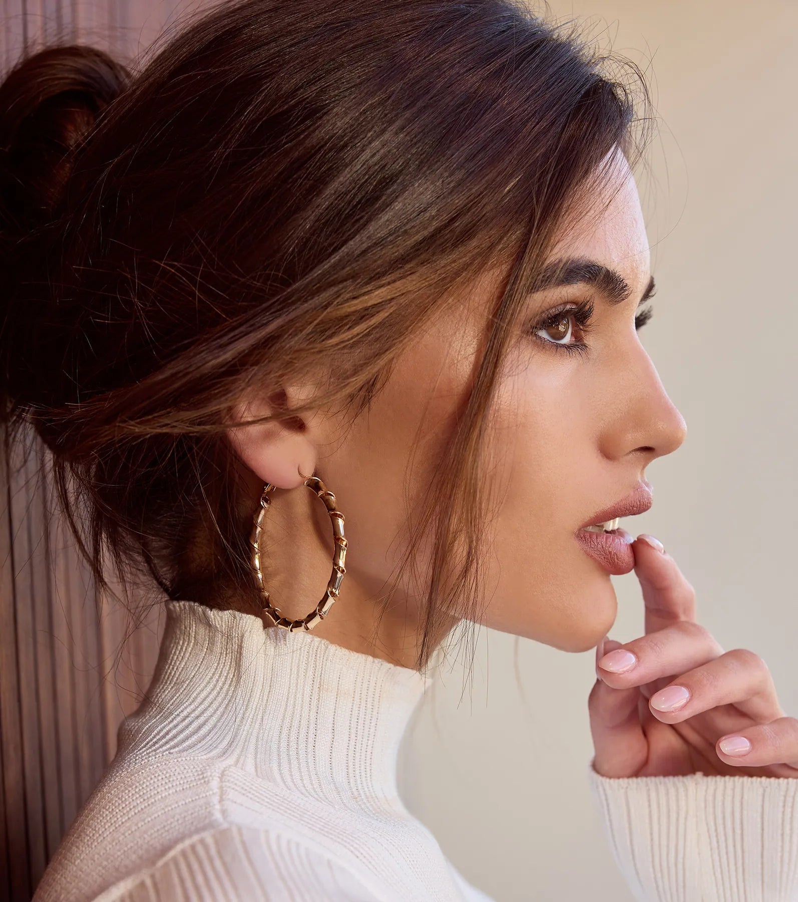Windsor Trendy Twisted Coiled Hoop Earrings – GOLD - view 3