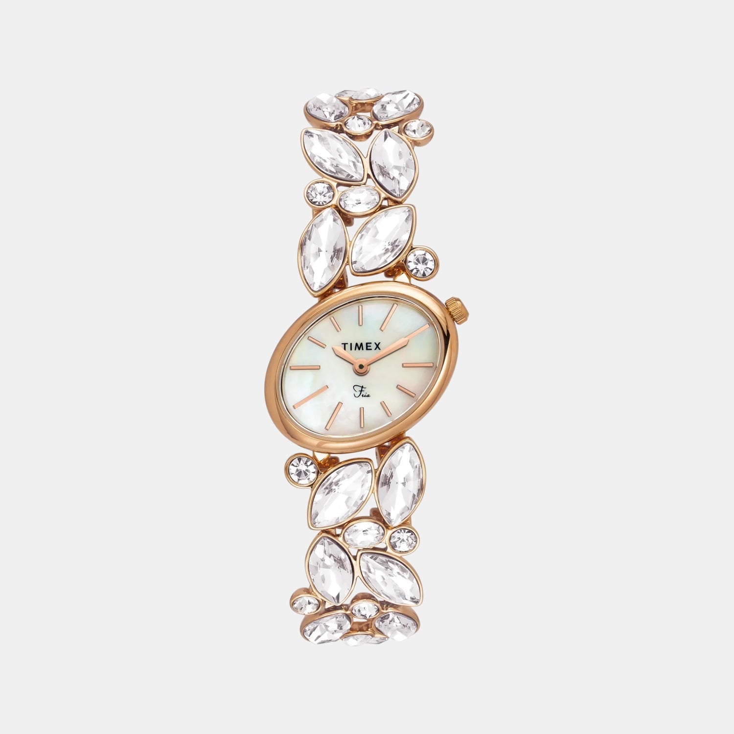 Timex Fria Women Quartz Mother Of Pearl Dial Analog Brass Watch TWEL20902