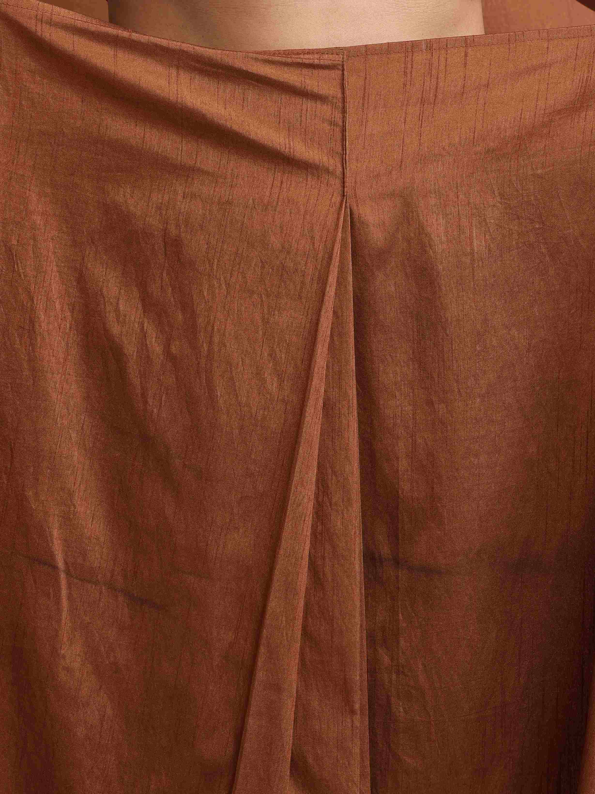 trueBrowns Brown Silk Ready To Wear Saree – Women's - view 5