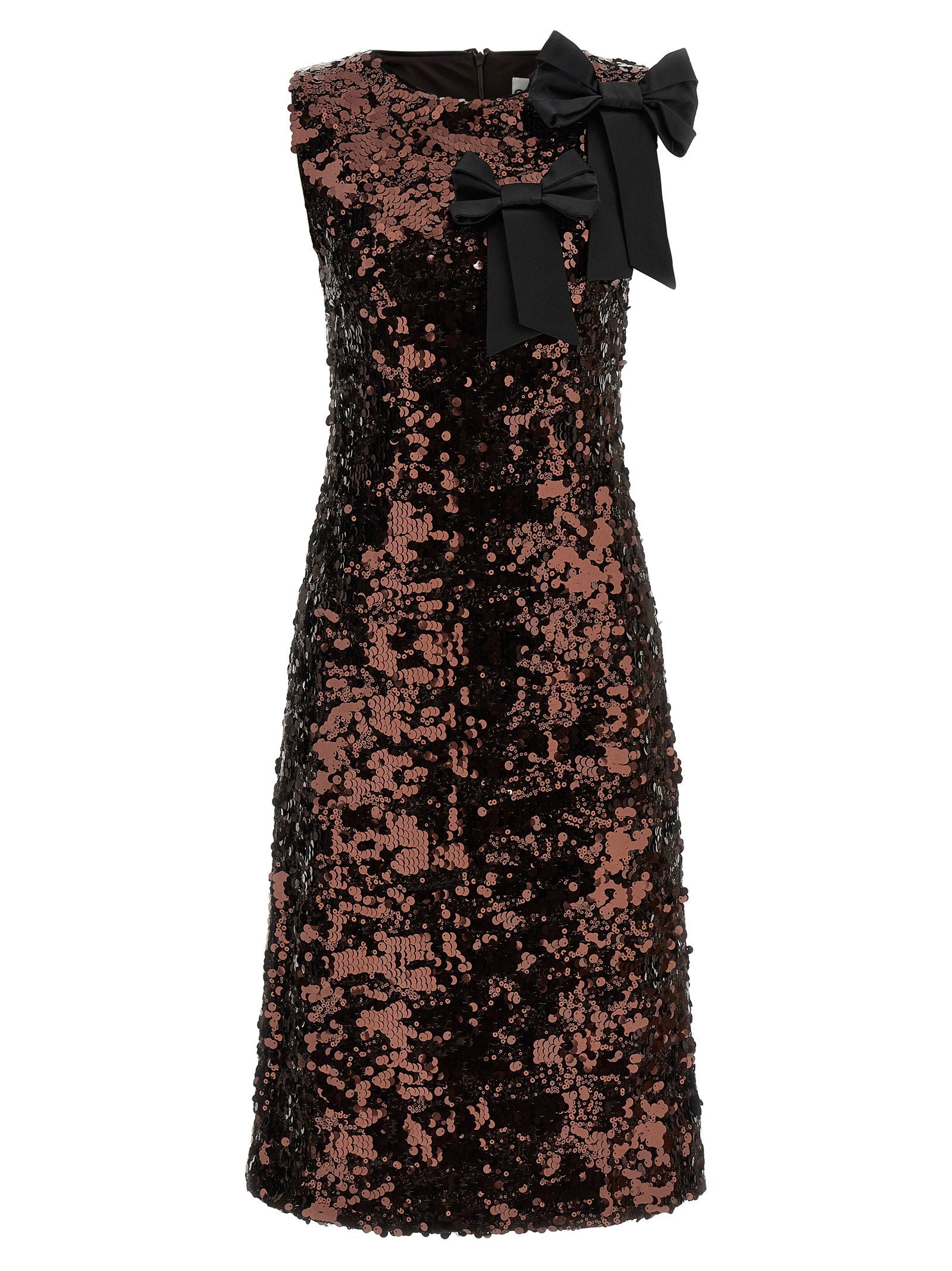 Ganni Velvet Sequins Straight Midi Dress