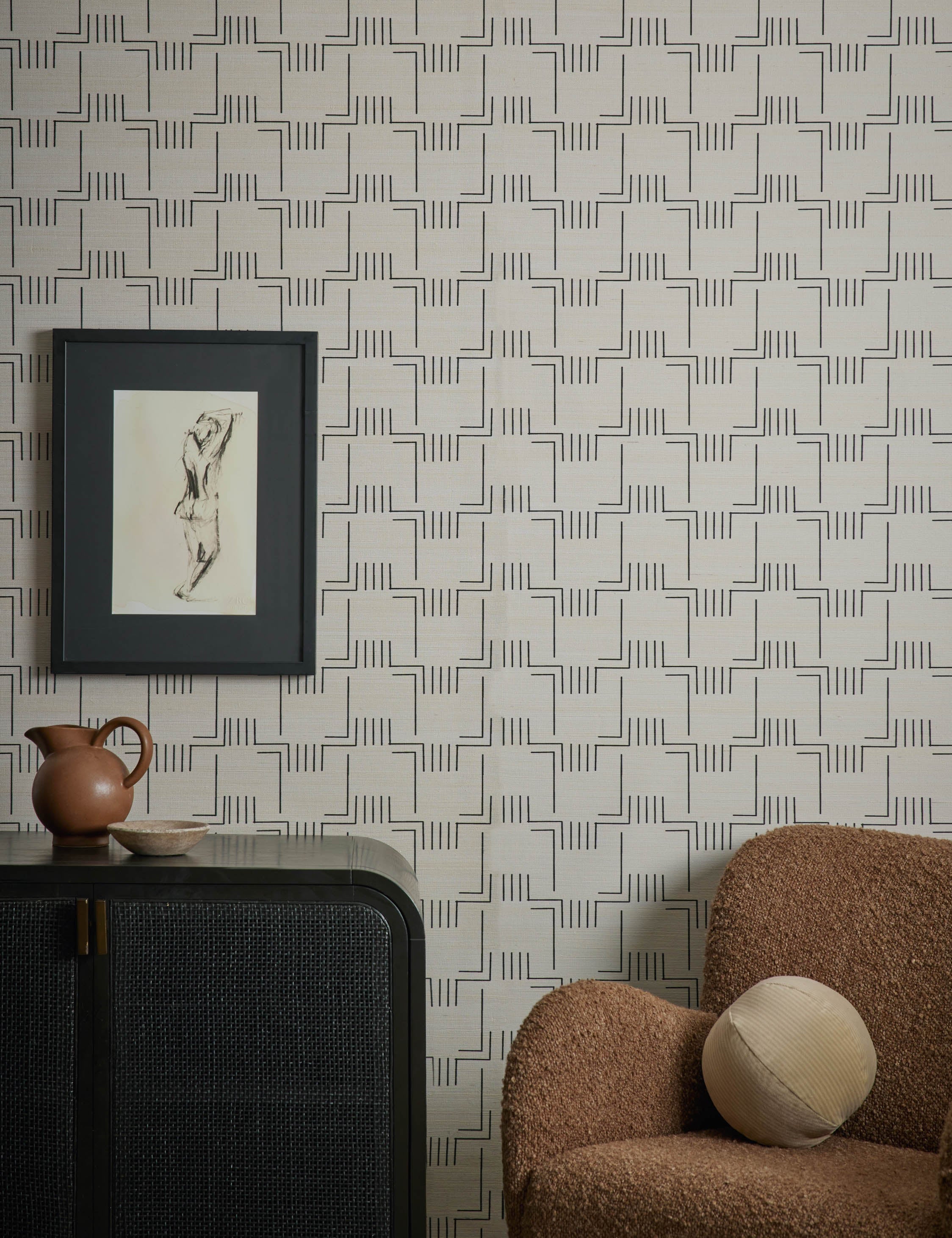 Lulu and Georgia Mesa Grasscloth Wallpaper by Élan Byrd - view 2