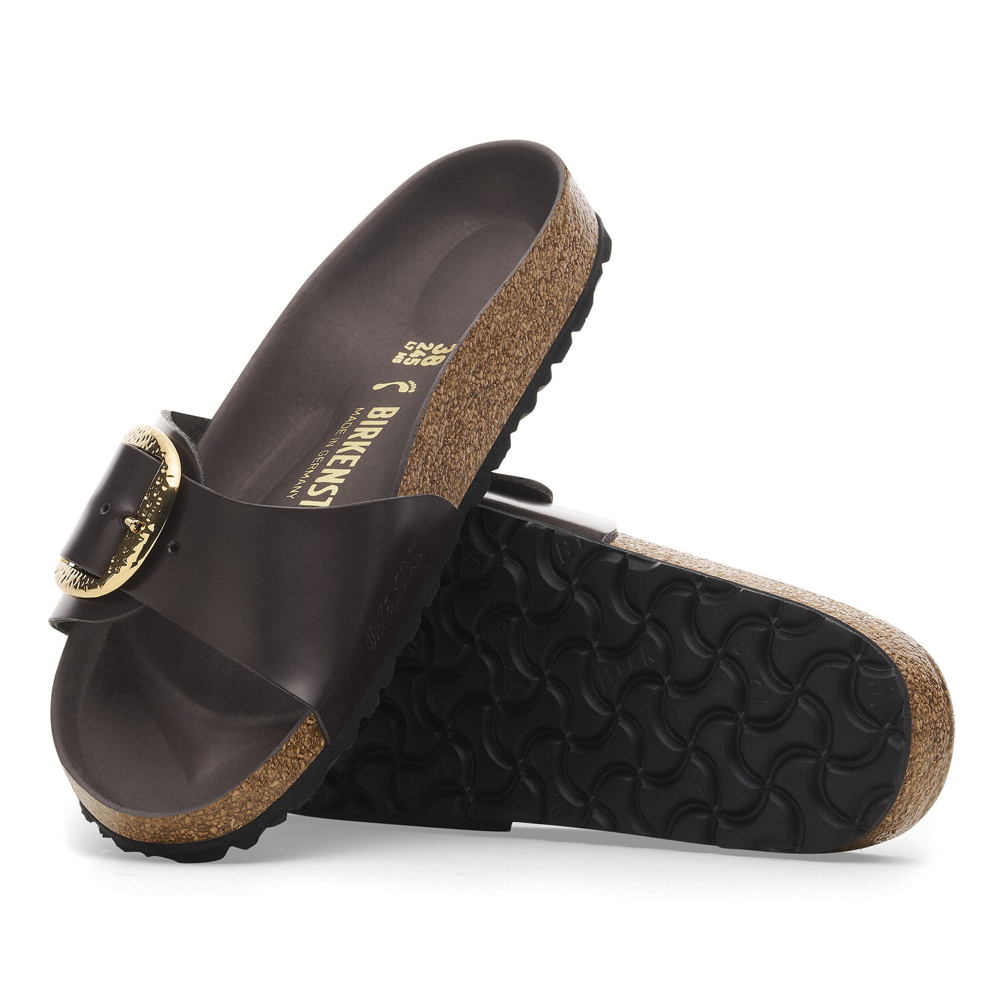 Birkenstock Madrid Big Buckle Natural Leather Patent