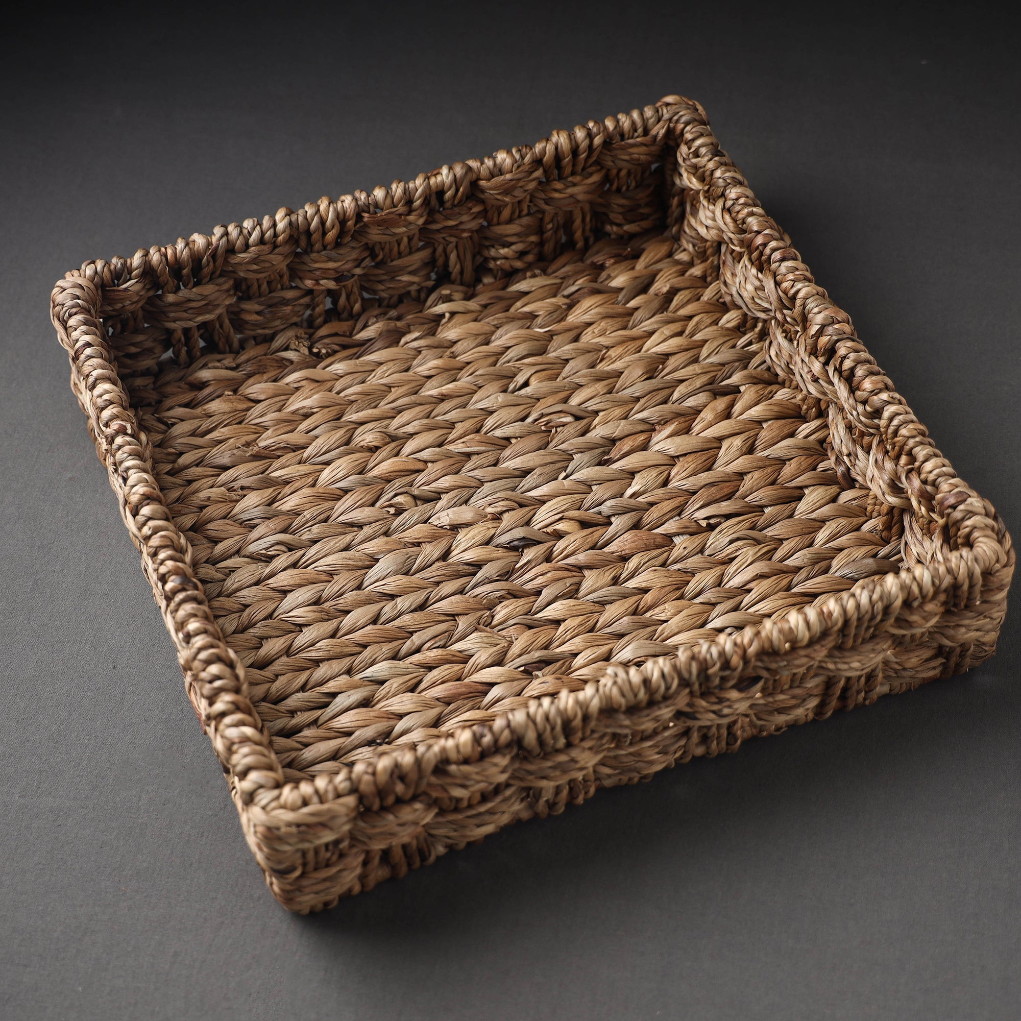 ASAMA Brown - Handcrafted Organic Water Hyacinth Multipurpose Square Tray - view 4