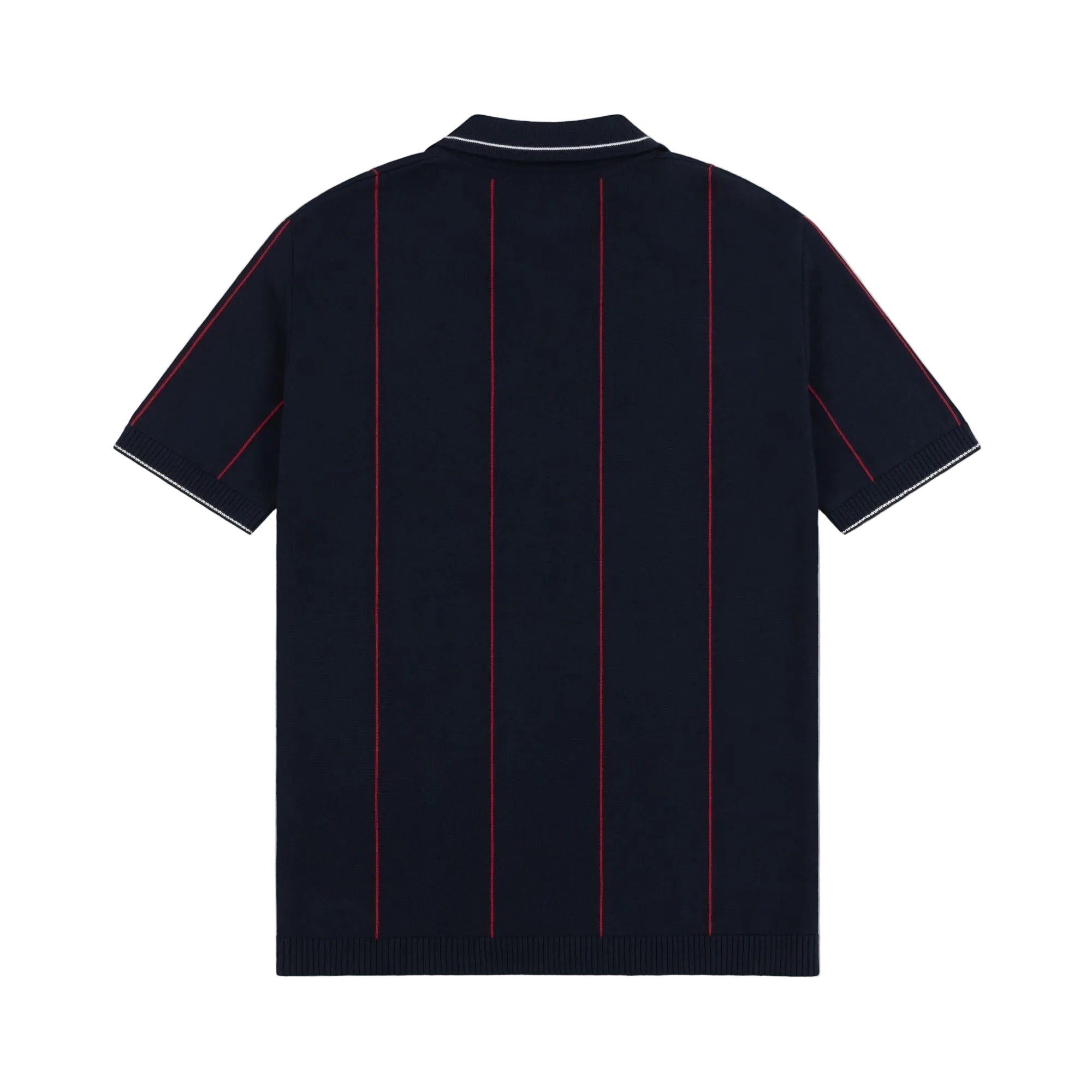 Alma De Ace Stripe Knit Navy Blue Polo Shirt - view 2