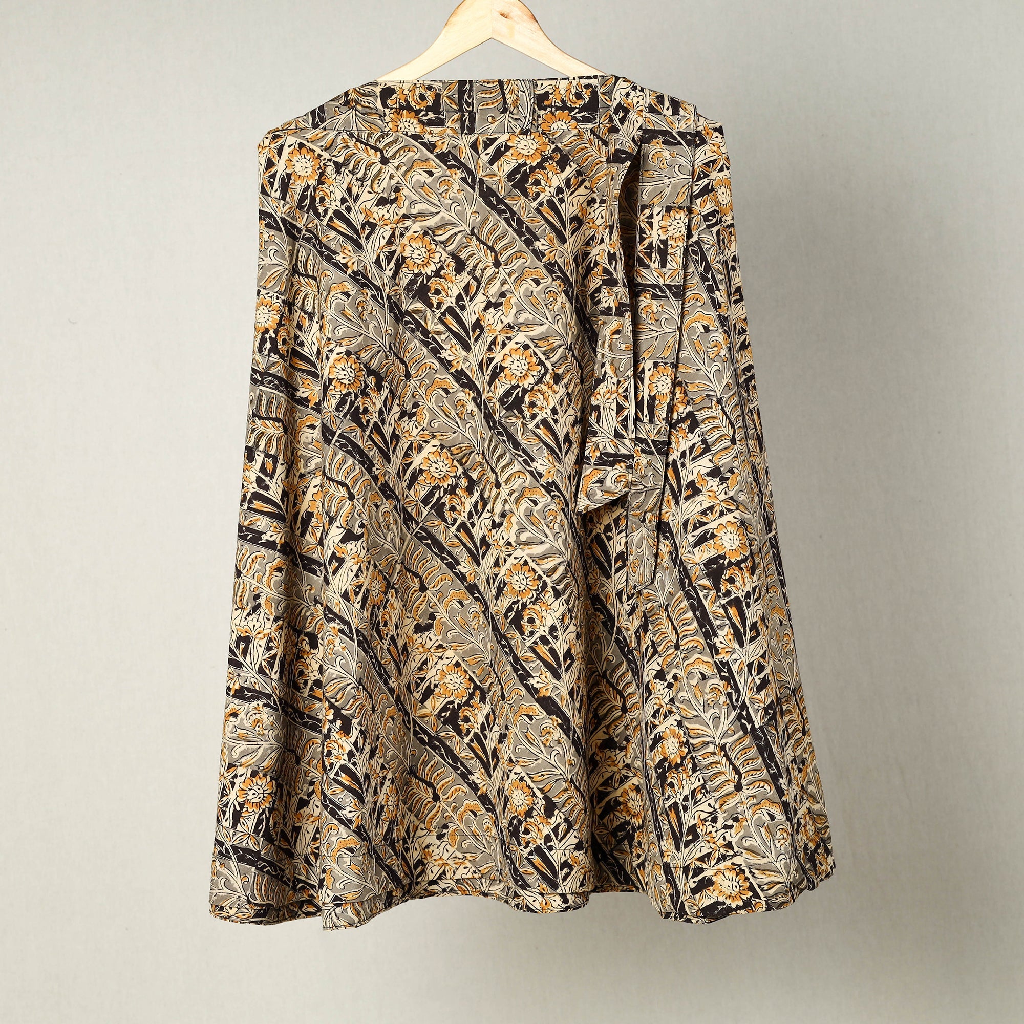 NOORI BAZAR Block Print Cotton Wrap Around kalamkari Skirt 30