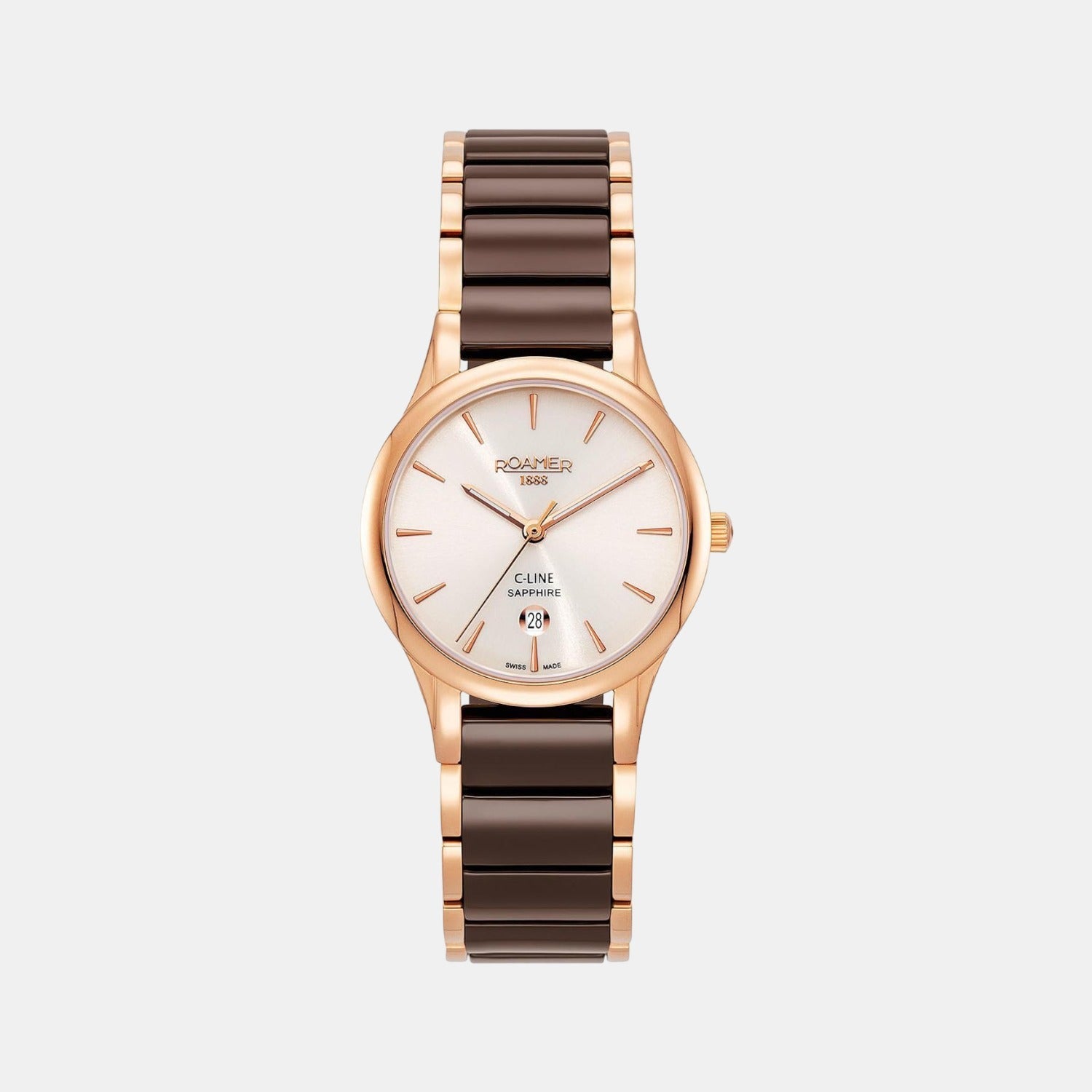 Roamer C-Line Women Quartz Beige Dial Analog Stainless Steel Watch 658844 49 35 63