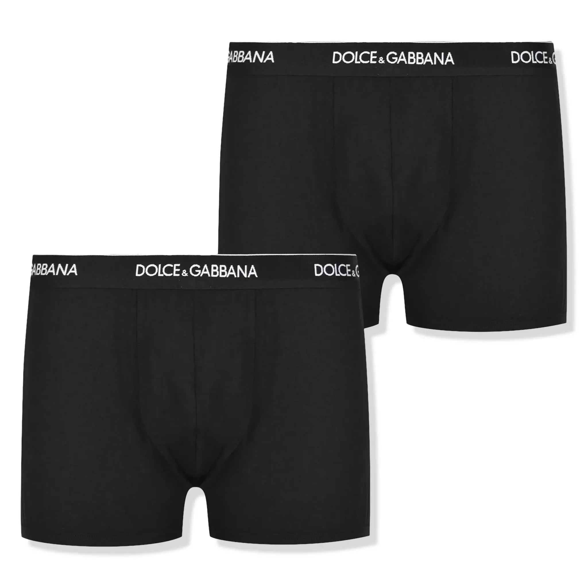 Dolce & Gabbana Stretch Cotton Black Boxers Two Pack