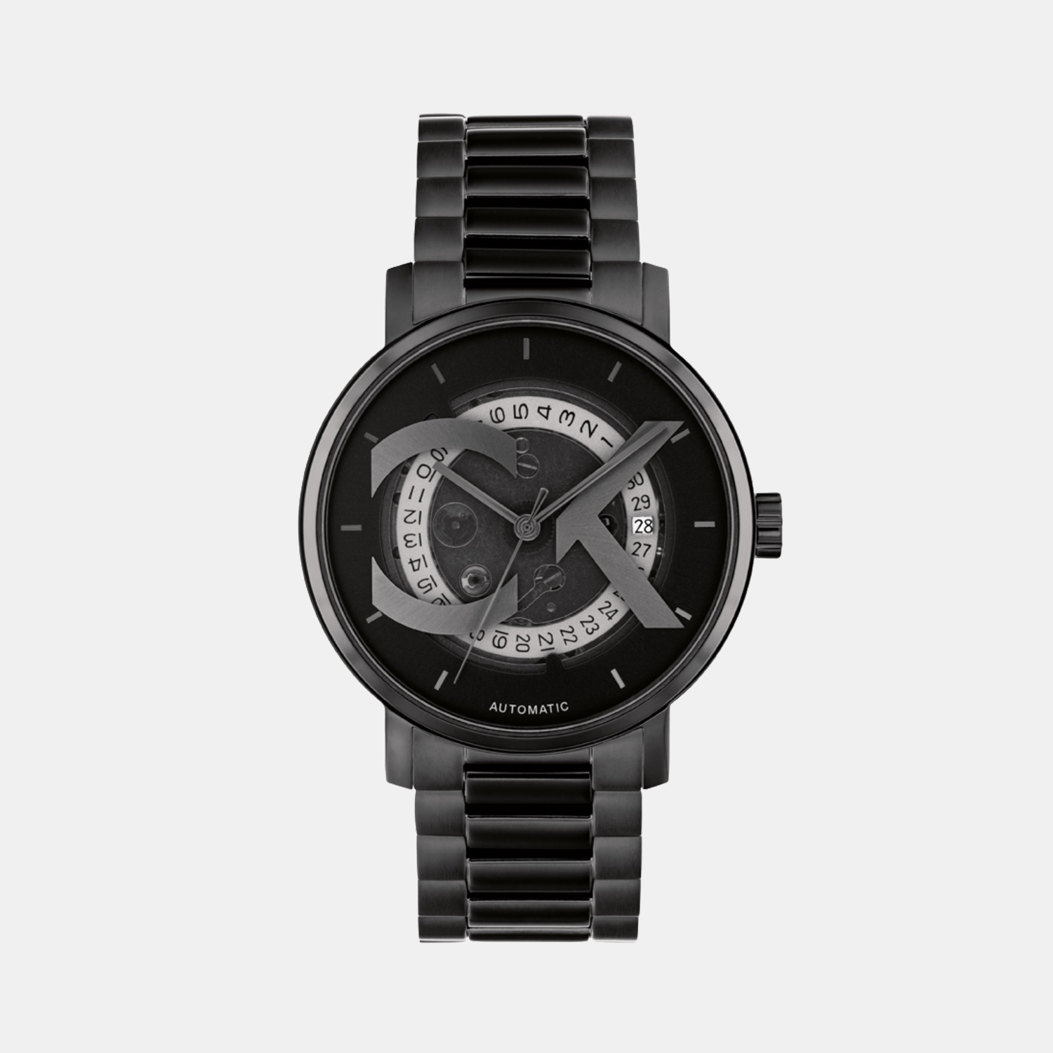 Calvin Klein Ck Iconic Unisex Automatic Black Dial Analog Stainless Steel Watch 25300017