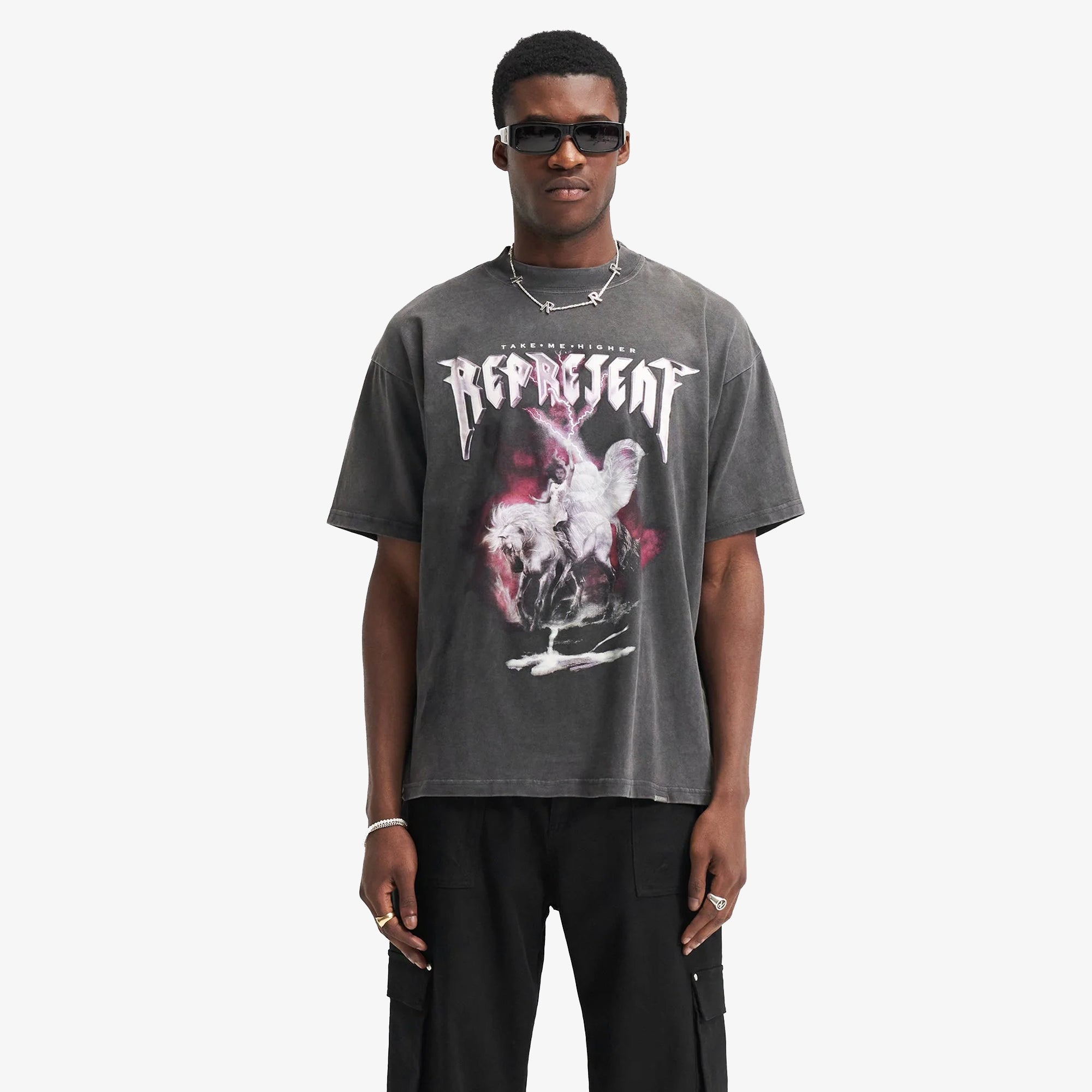 Represent | TAKE ME HIGHER T-SHIRT { VINTAGE GREY - view 5