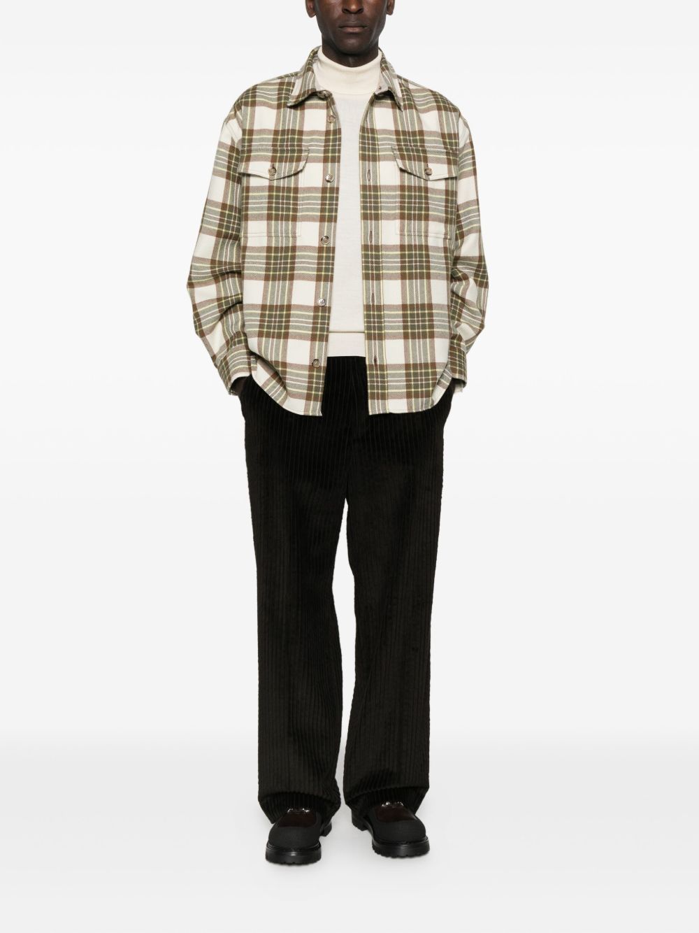 Ami Paris Wool checked overshirt – Cotton 100% - view 3