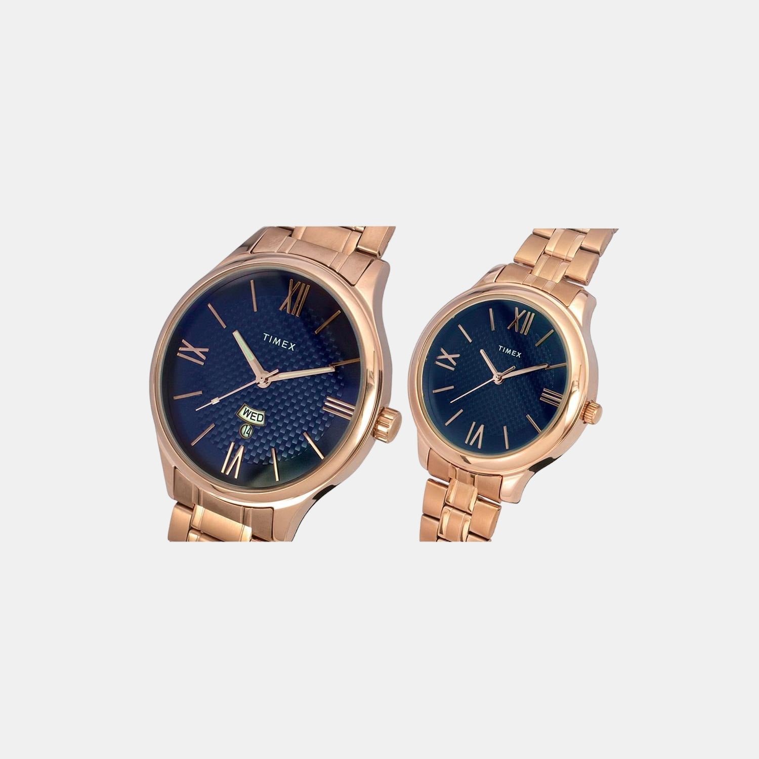 Timex Empera Couple Quartz Blue Dial Analog Stainless Steel Watch TW00PR284 - view 5