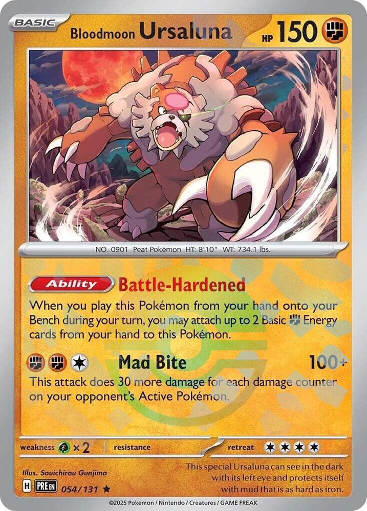 Rare sv085-054 reverse – Pokémon Bloodmoon Ursaluna - Poké Ball Pattern - 054/131 - Rare [sv085-054] [Reverse Holo]
