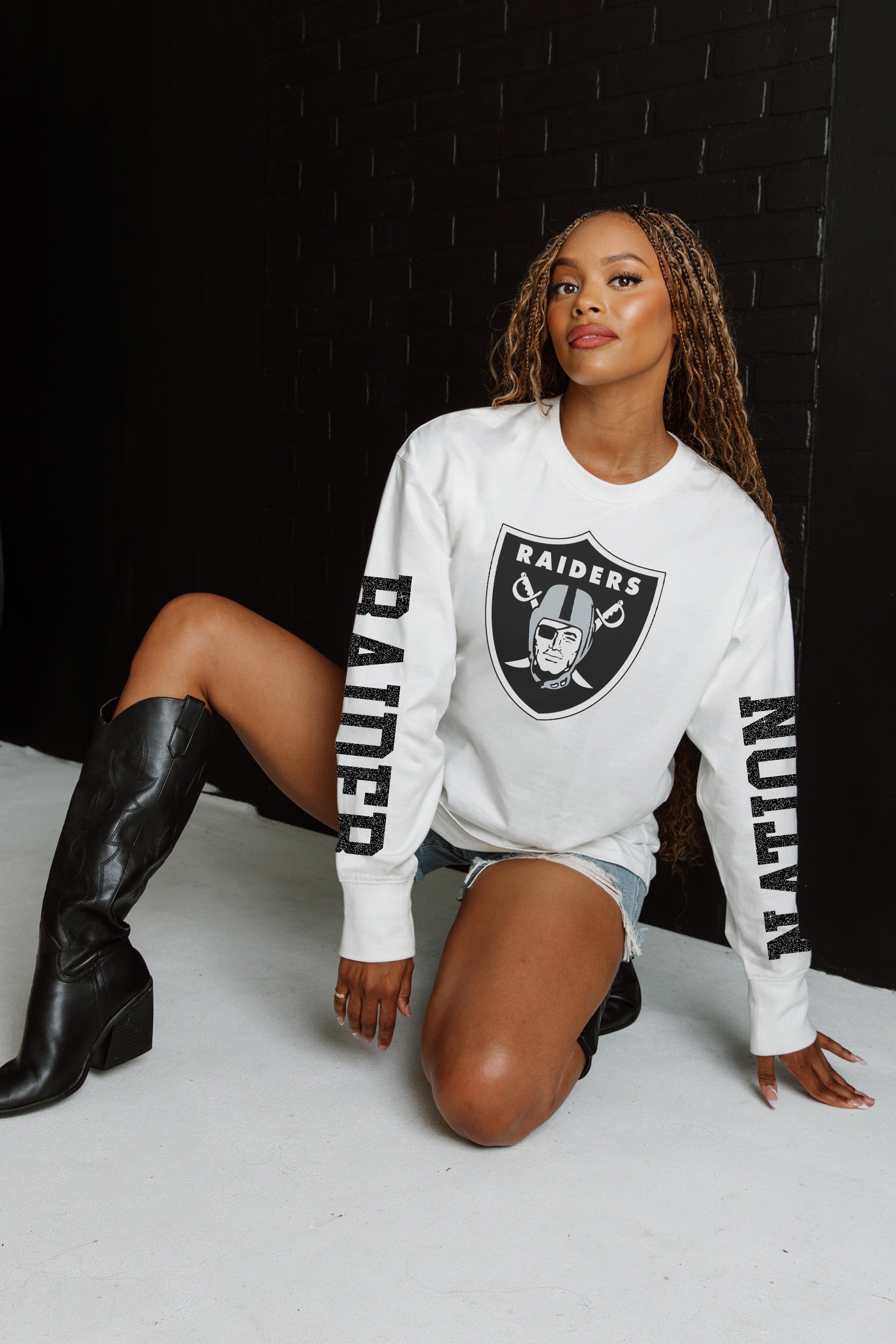 GC X NFL Las Vegas Raiders Game Plan Oversized Midweight Long Sleeve Tee - view 4