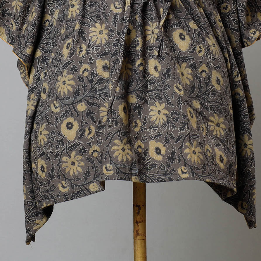 ITOKRI CASUALS Brown - Ajrakh Block Printed Cotton Kaftan with Tie-Up Waist (Short) - view 2
