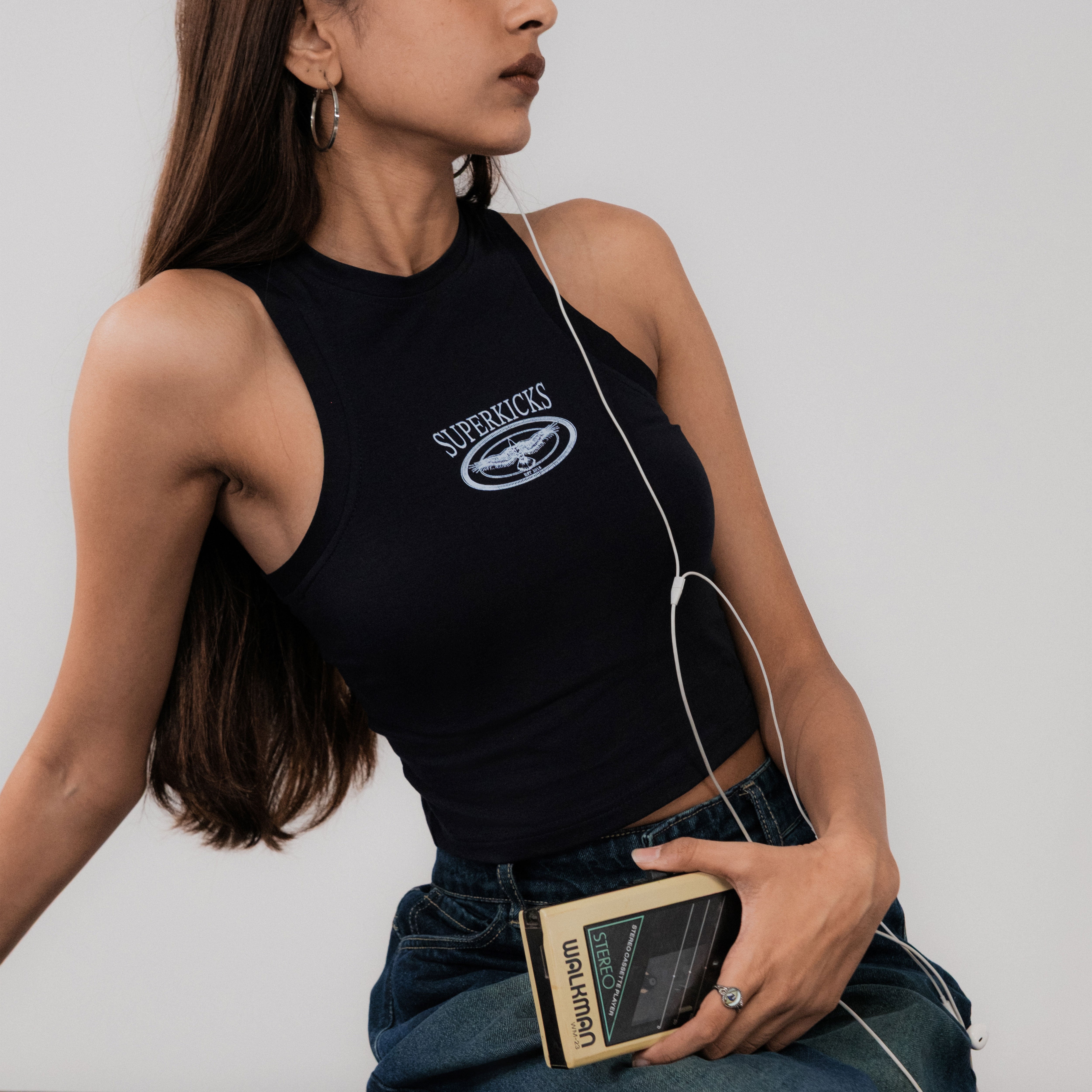 Superkicks | Crop Top { Navy Blue - view 6