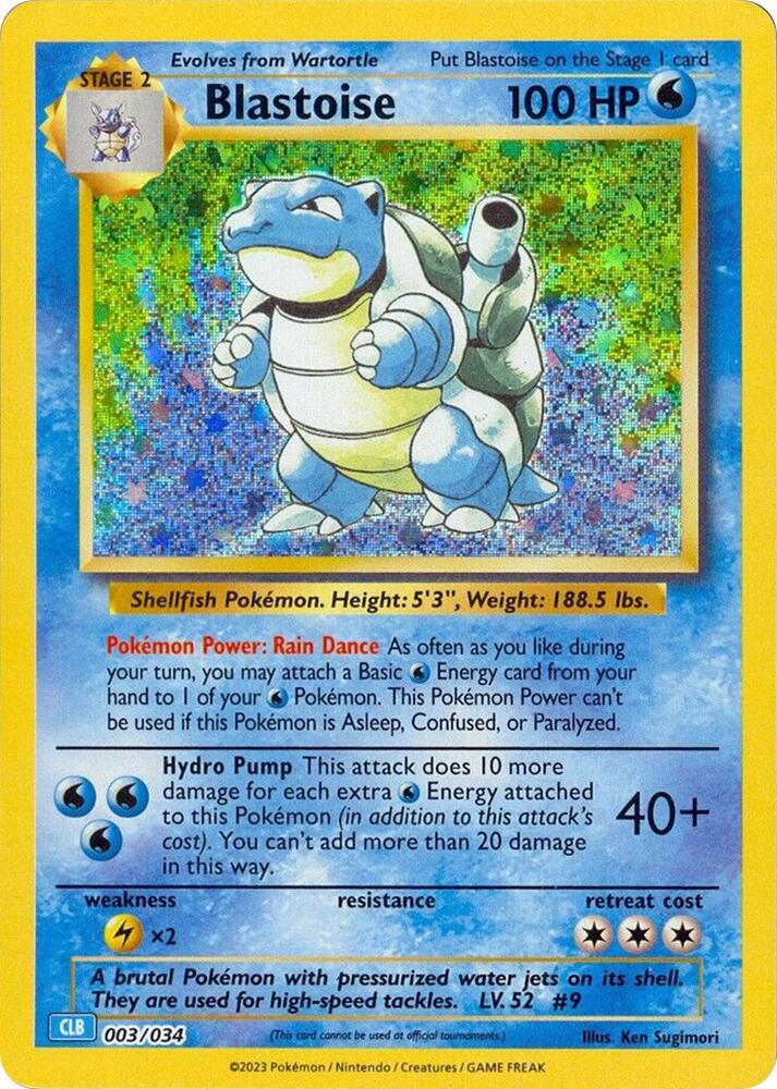 Clb tcgc-clb003 holo – Pokémon Blastoise - 003/034 - Promo - CLB [tcgc-CLB003] [Holo]