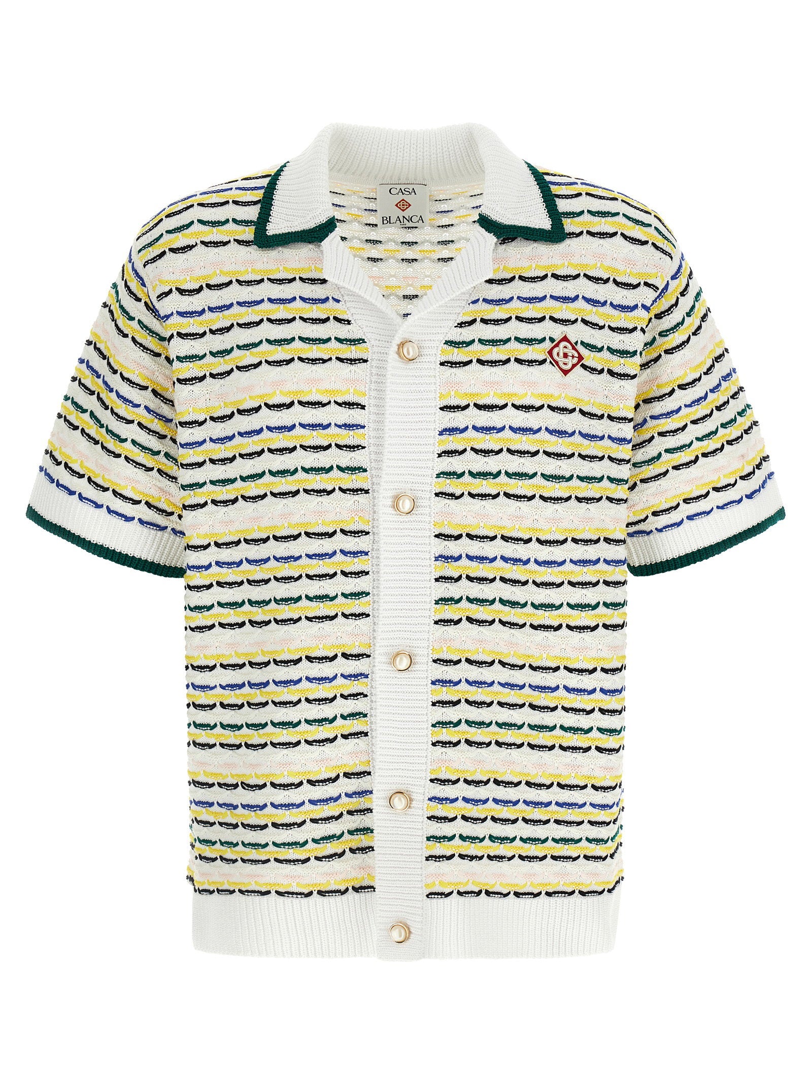 Casablanca Tuck Stitch Short Sleeve Shirt – 100% cotton