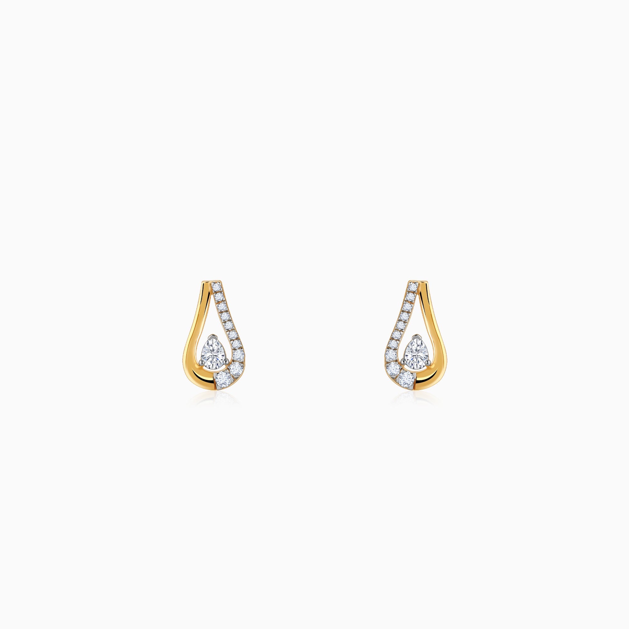 GIVA Jewellery Gold Majestic Aura Diamond Earrings