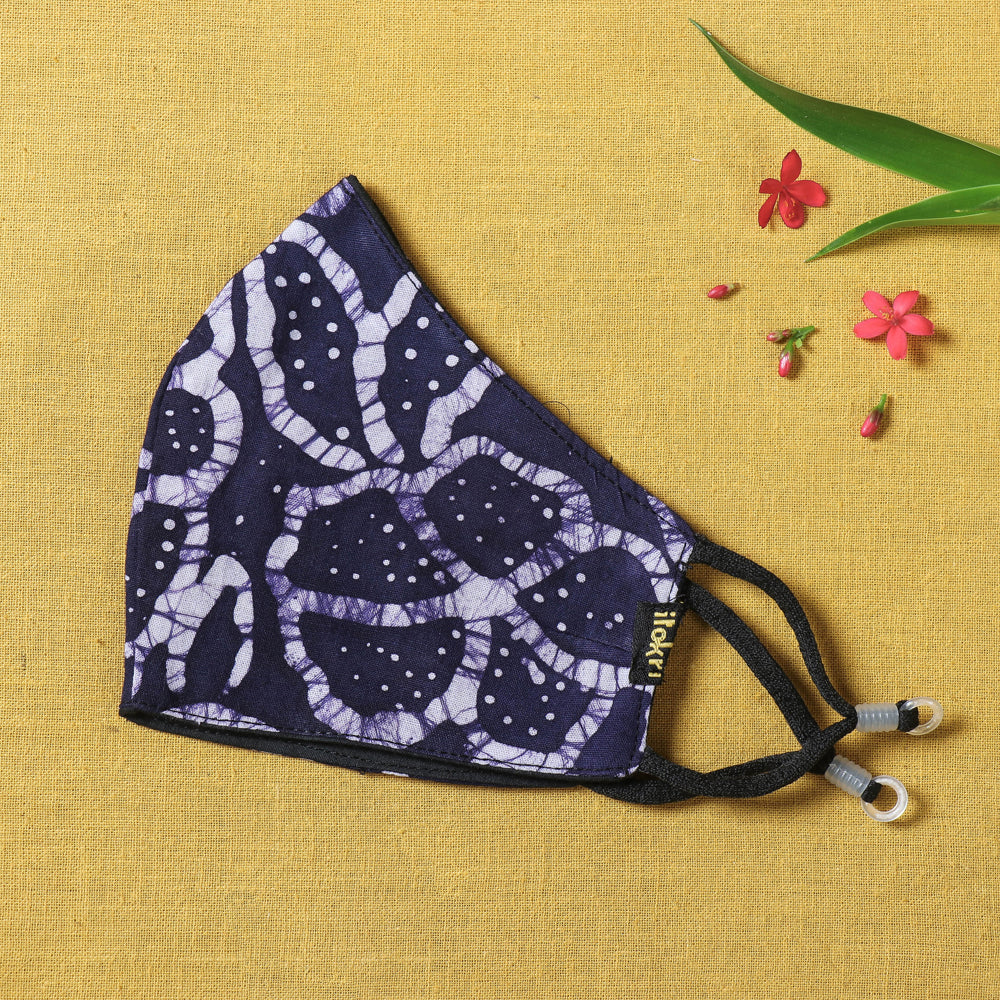 JALPARI Batik Block Print Cotton 3 Layer Snug Fit Face Cover