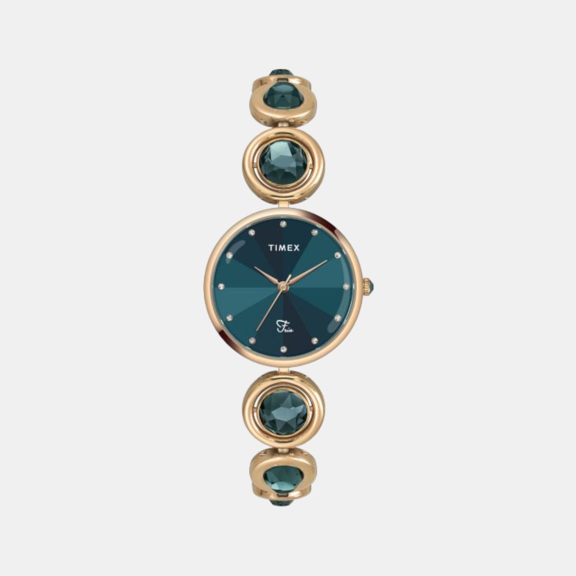 Timex Fria Women Quartz Green Dial Analog Brass Watch TWEL16404