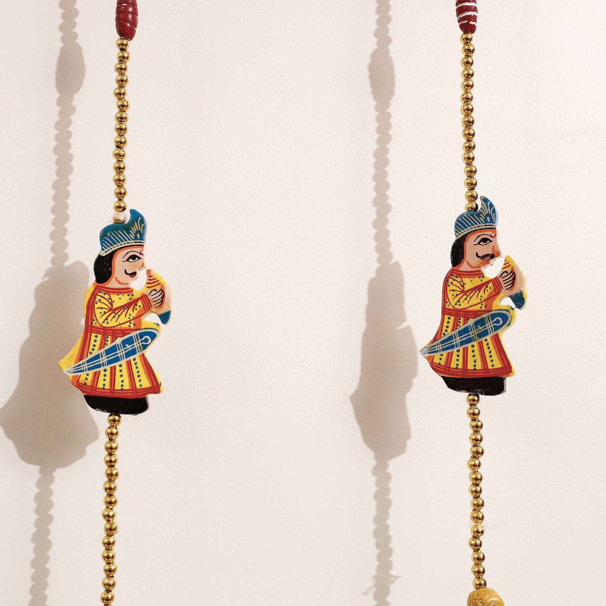 DEVENDRA SINGH Banaras Handpainted Wooden & Beadwork Decorative Hangings (Set of 2) - view 4