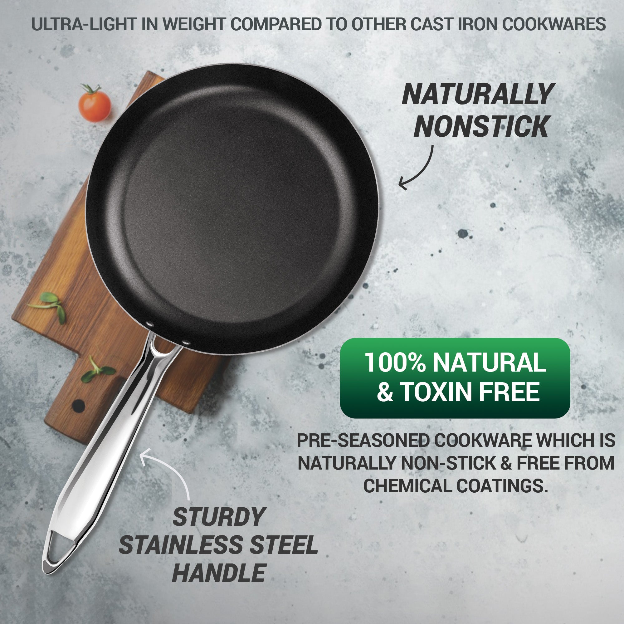 Non Stick Iron Fry Pan (Milton Procook) – Black - view 5