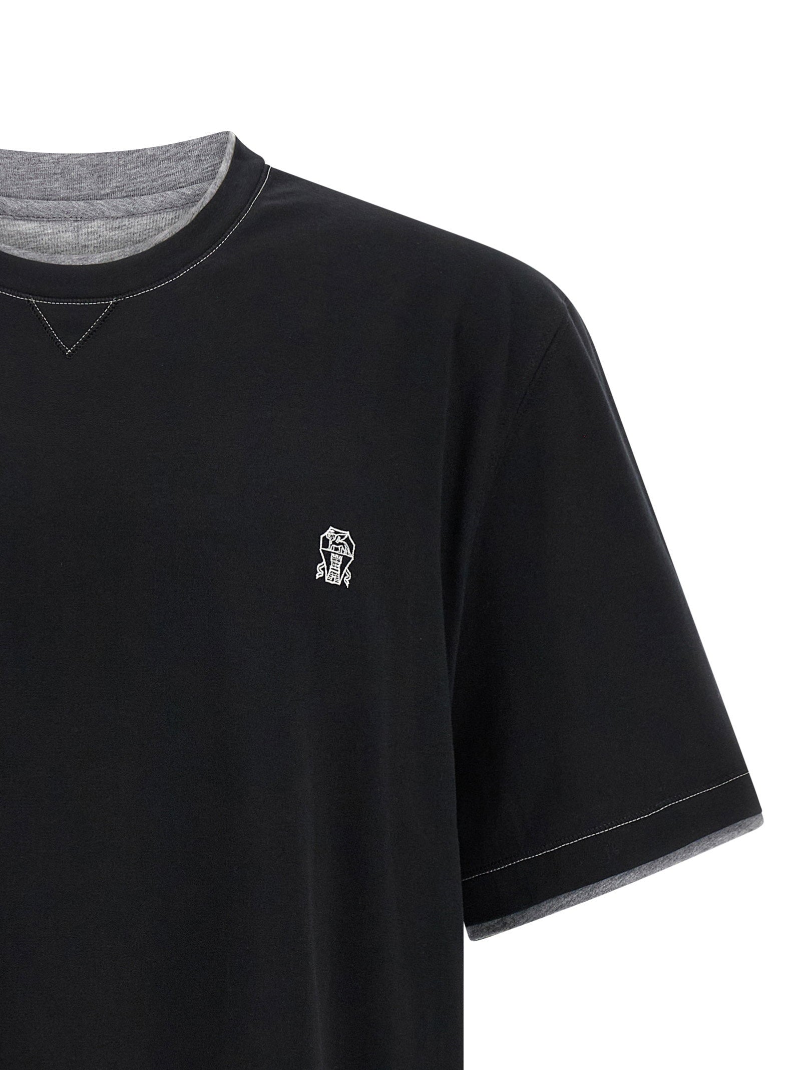 Brunello Cucinelli Double Layer T-shirt – 100% cotton - view 3