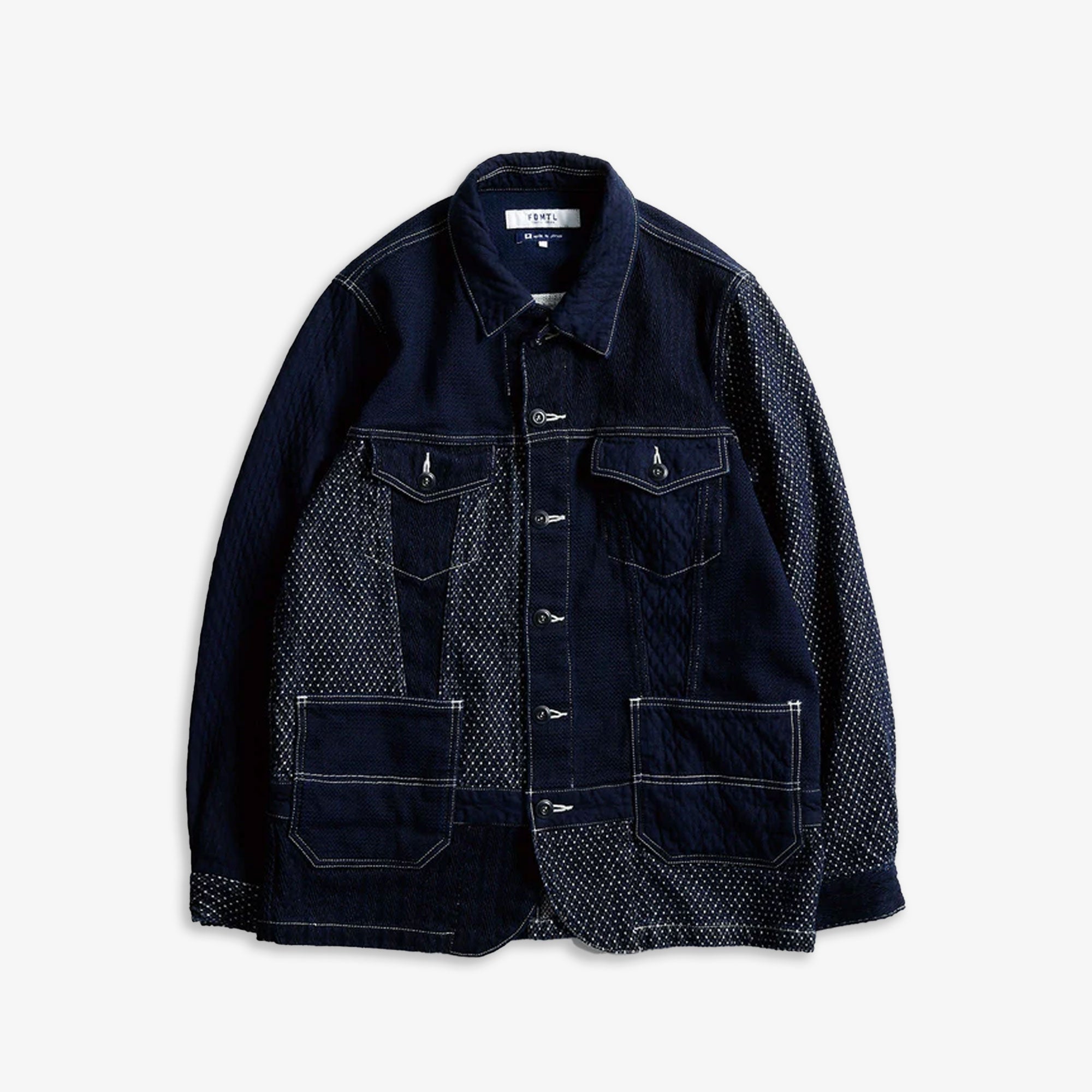 Fdmtl | Patchwork 3rd Jacket Rinse { Indigo