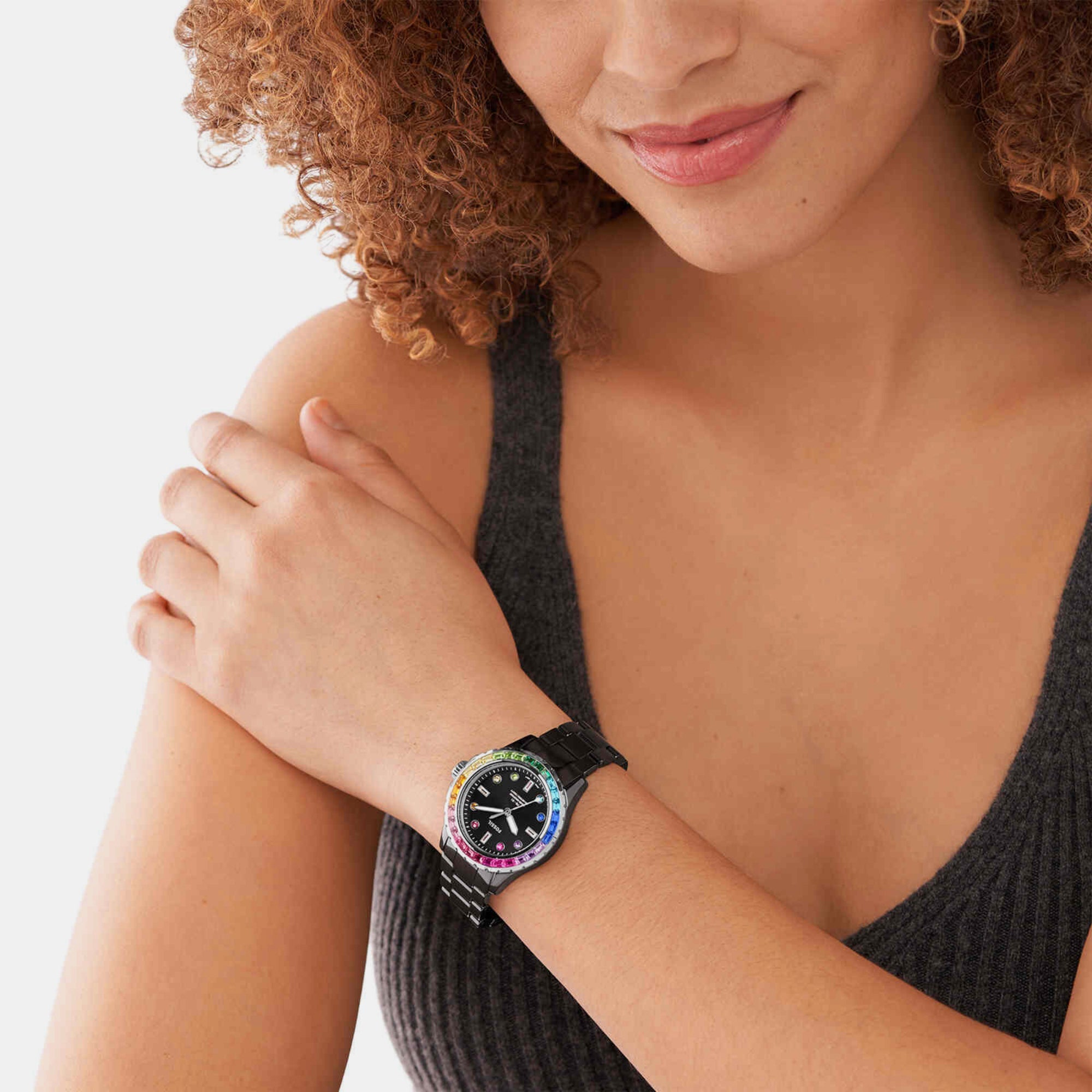 Fossil Fb-01 Women Quartz Black Dial Analog Ceramic Watch CE1130 - view 3