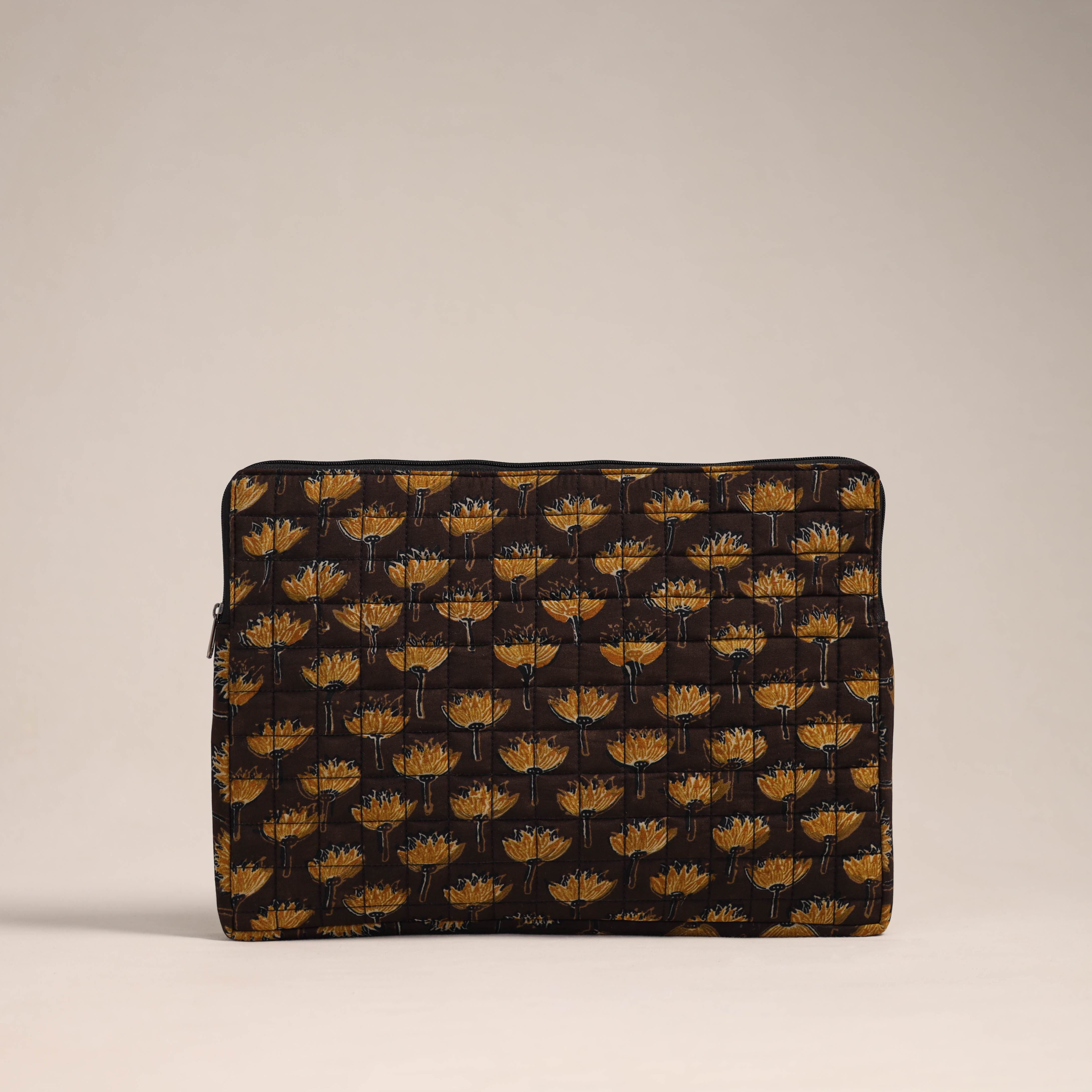 ASALKAAR Brown - Handcrafted Quilted Laptop Sleeve (11 x 16 in) 01