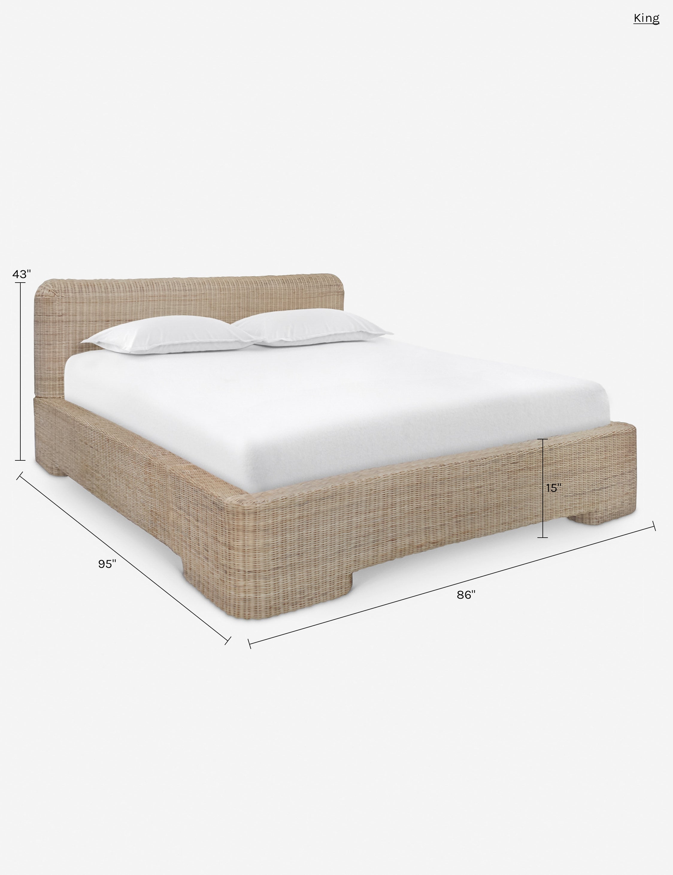 Lulu and Georgia Delia Platform Bed – Natural - view 9