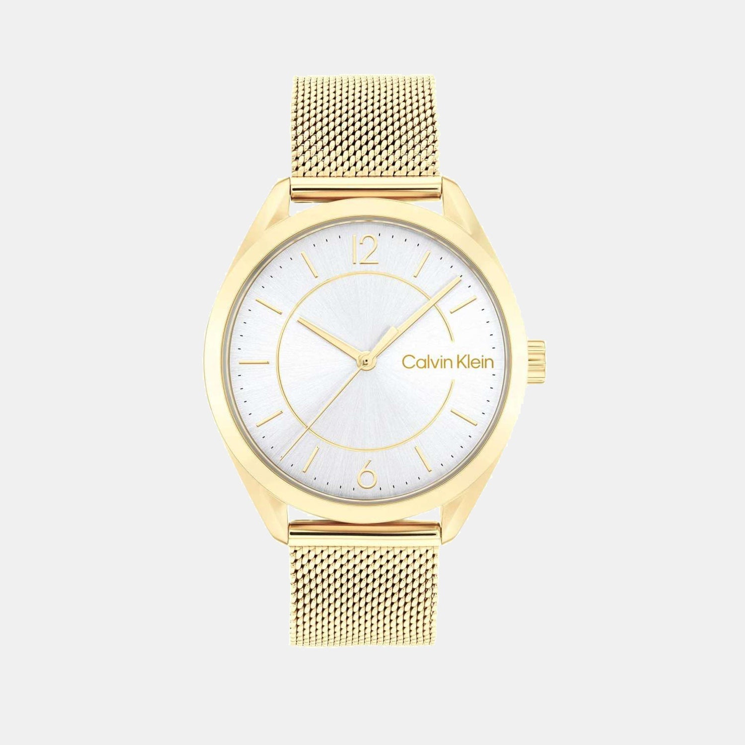 Calvin Klein Essentials 3H Women Quartz Silver Dial Analog Stainless Steel Watch 25200195
