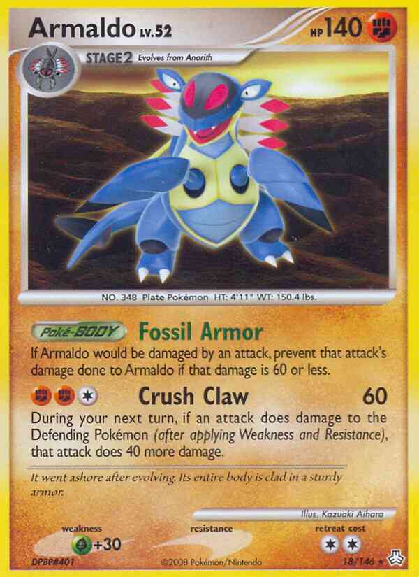 Rare dp6-18 reverse – Pokémon Armaldo - 18/146 - Rare [dp6-18] [Reverse Holo]