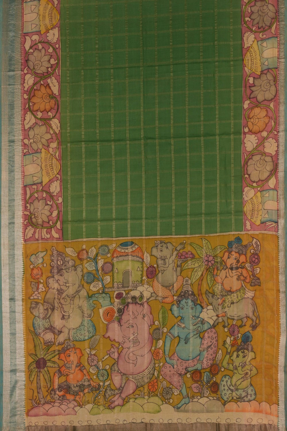 Kalanjali Kalamkari Painted Saree With Natural Dyes. - view 3