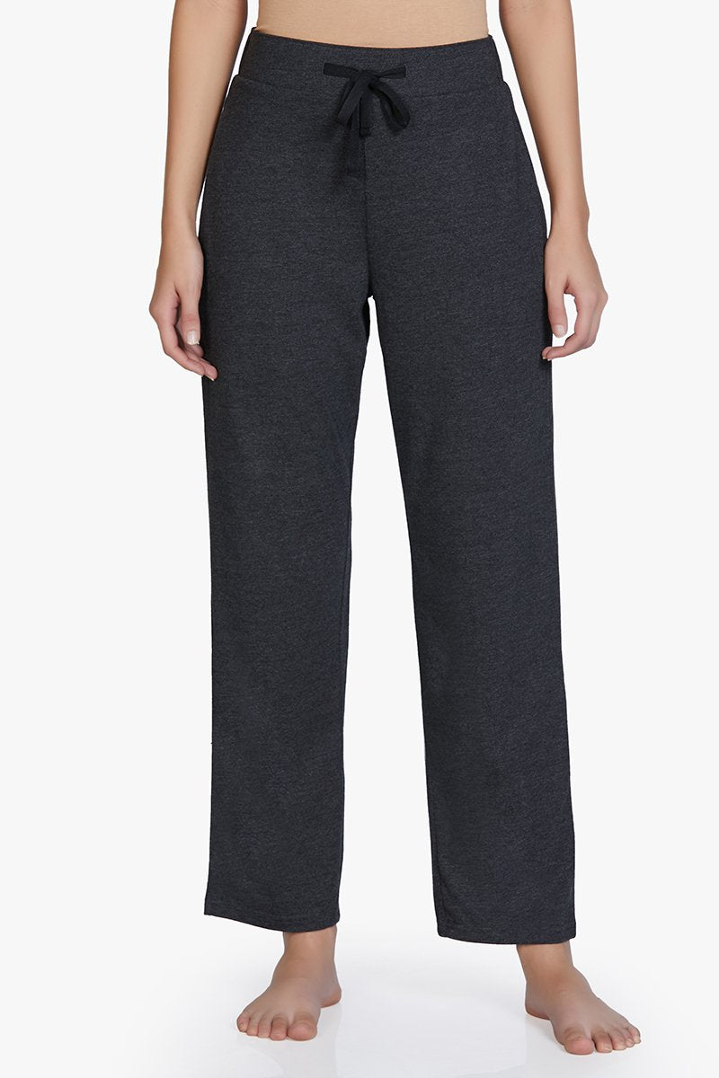 Amante Cotton Blend Full Length Pyjama Bottom - Charcoal