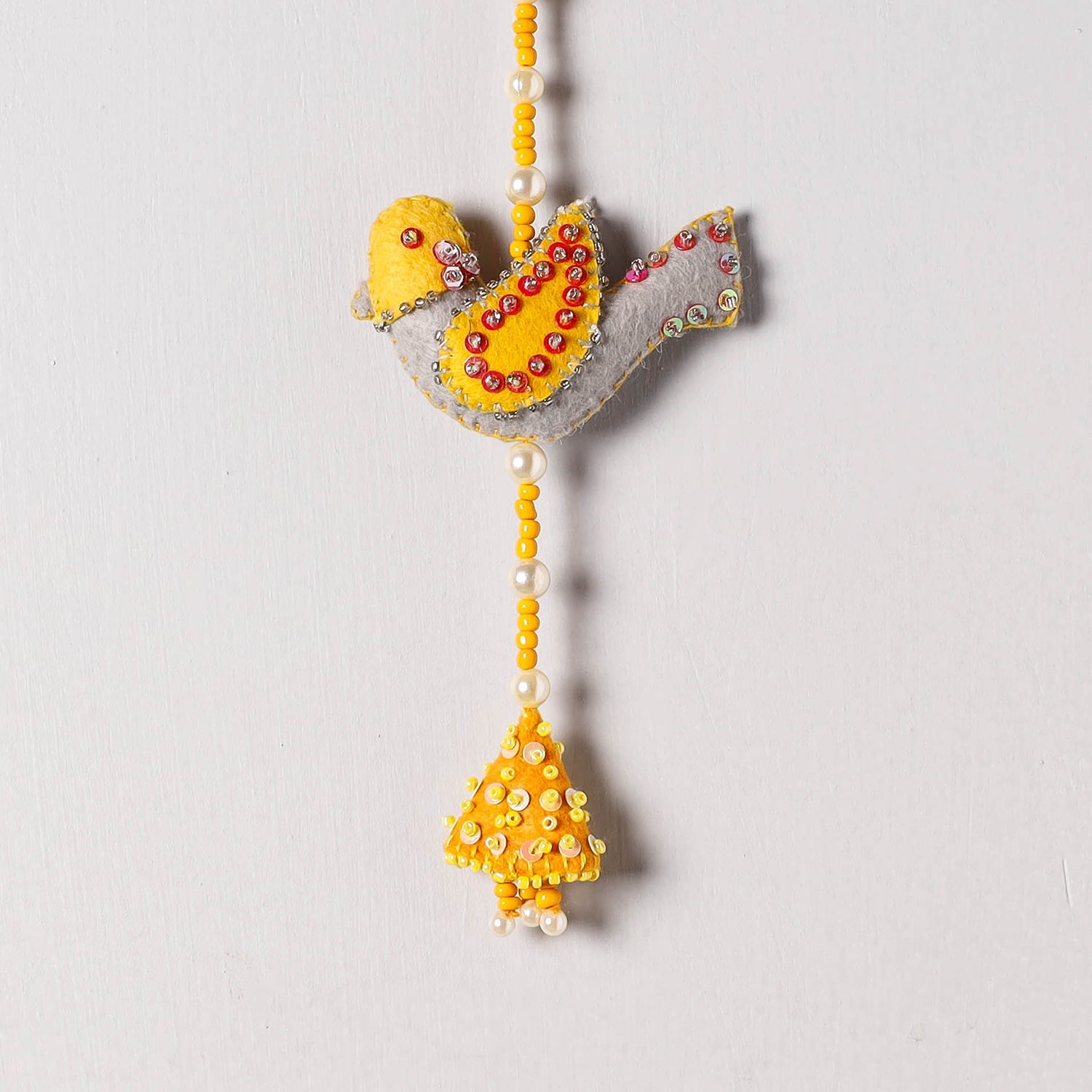 WITH LOVE BY KANIKA Bird - Handmade Felt & Beadwork Wall Hanging - view 2