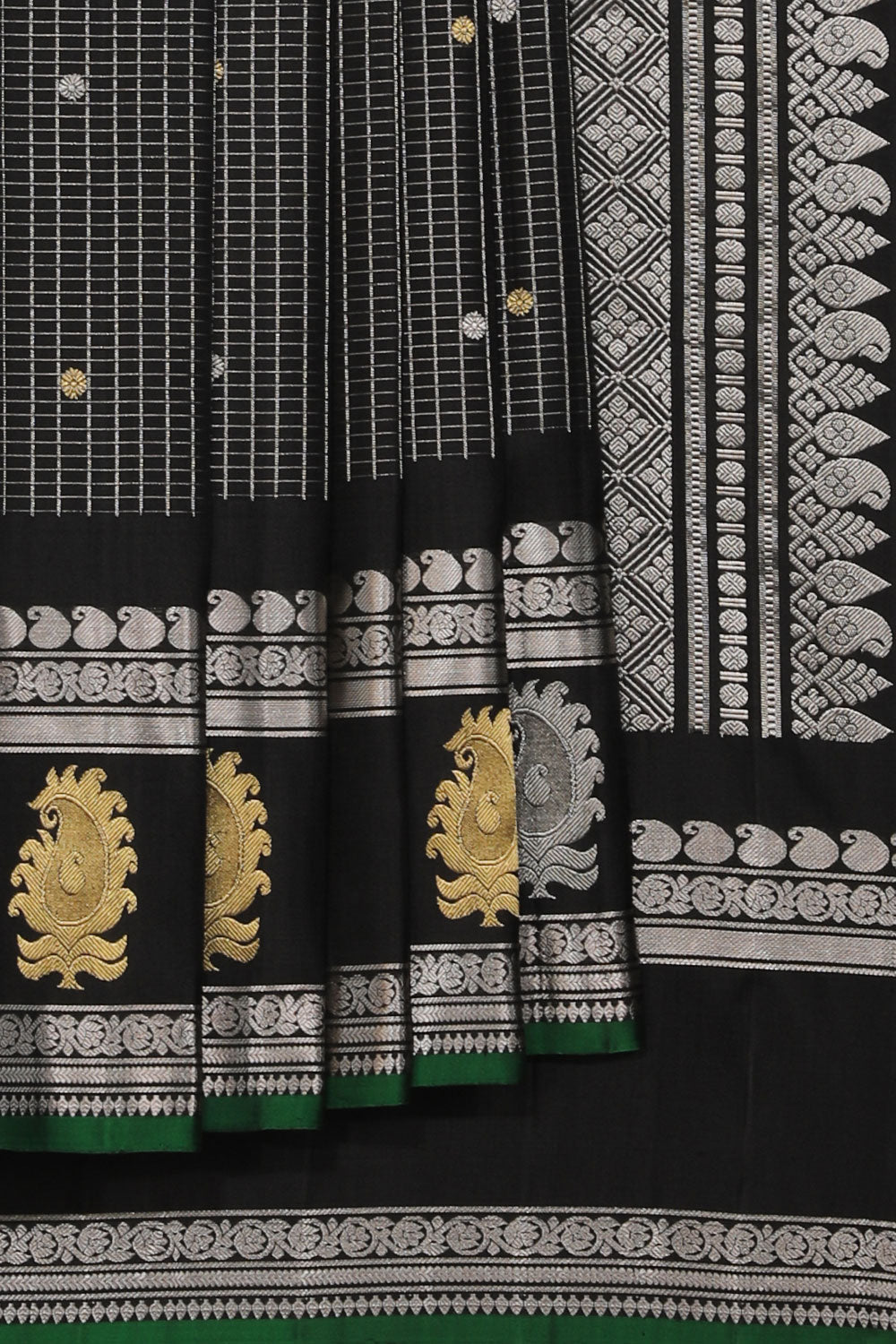Kalanjali Gadwal Silk Black Saree – Women's