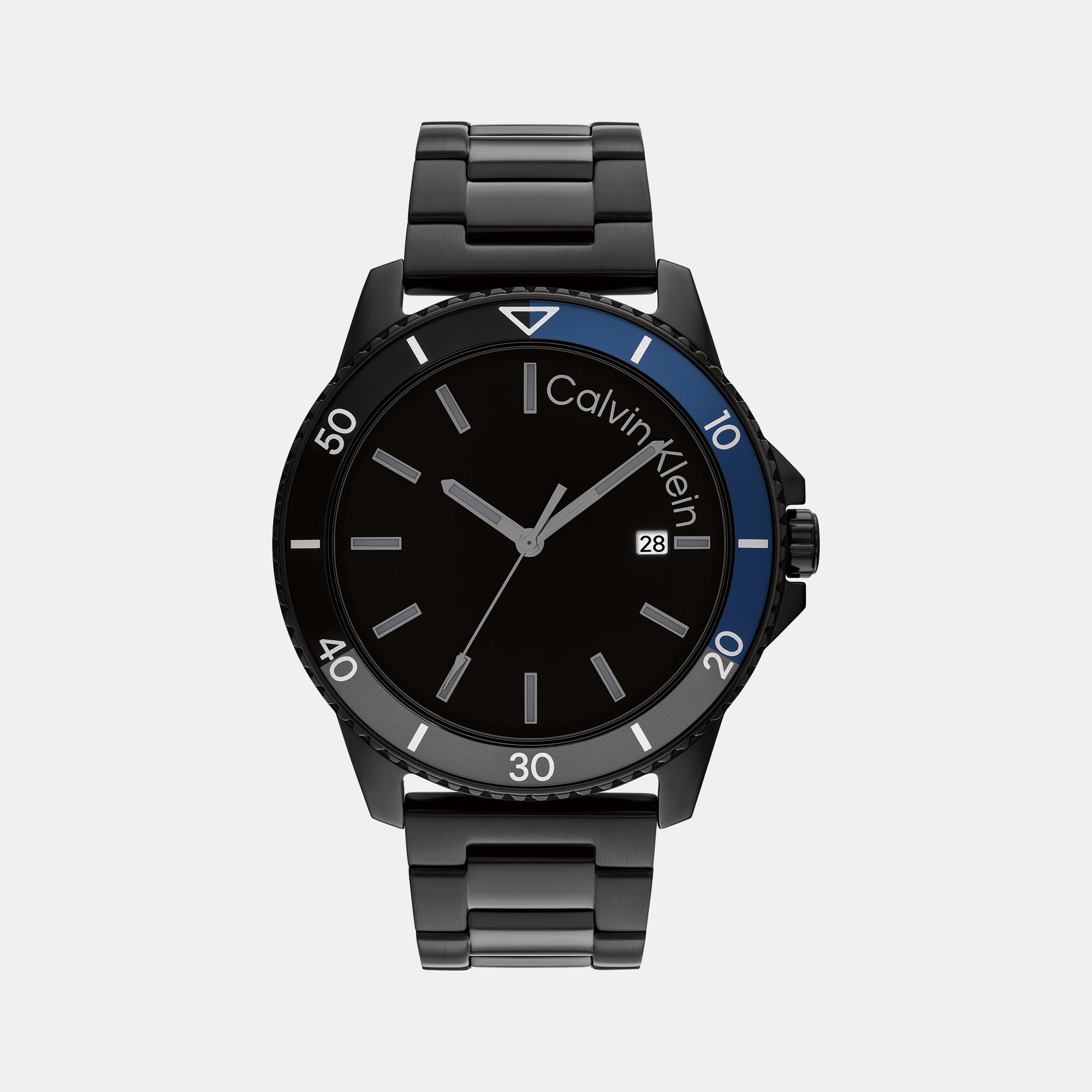 Calvin Klein Aqueous Men Quartz Black Dial Analog Stainless Steel Watch 25200382