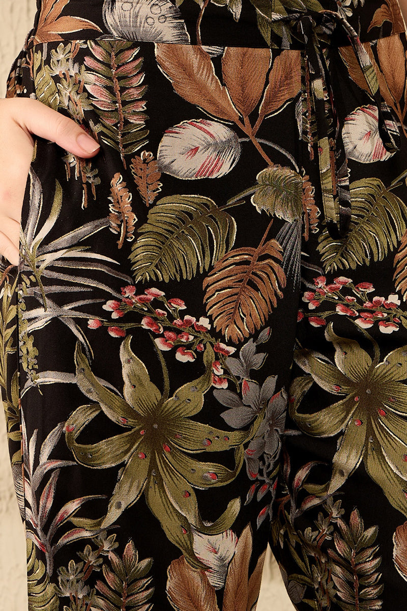 Ahika Black Rayon Blend Floral Printed Tunic With Palazzo Co-Ord Set VCORD1052 - view 5